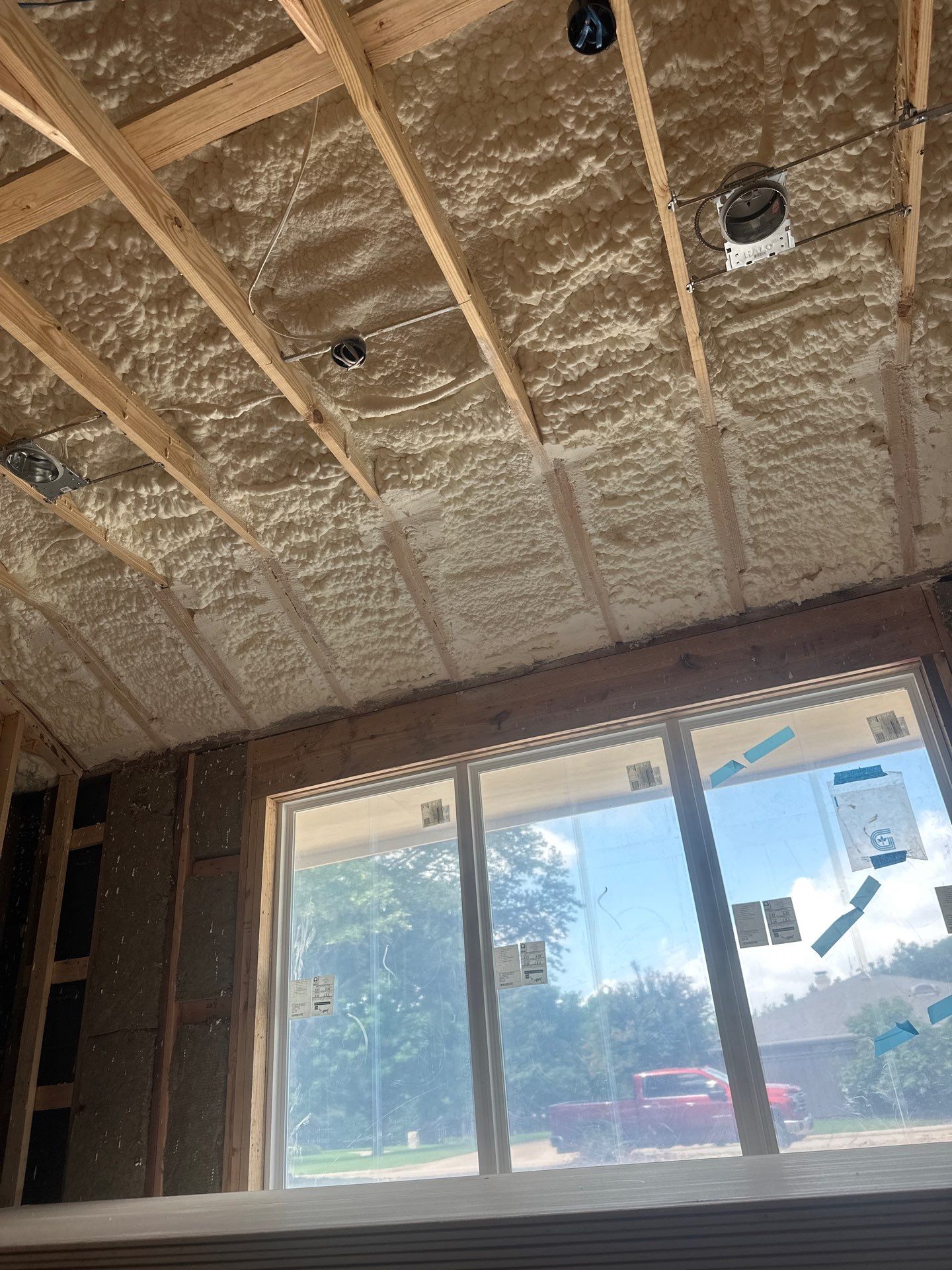 Open cell spray foam & rockwool job completed in Dallas TX by Apex Insulation Solutions
