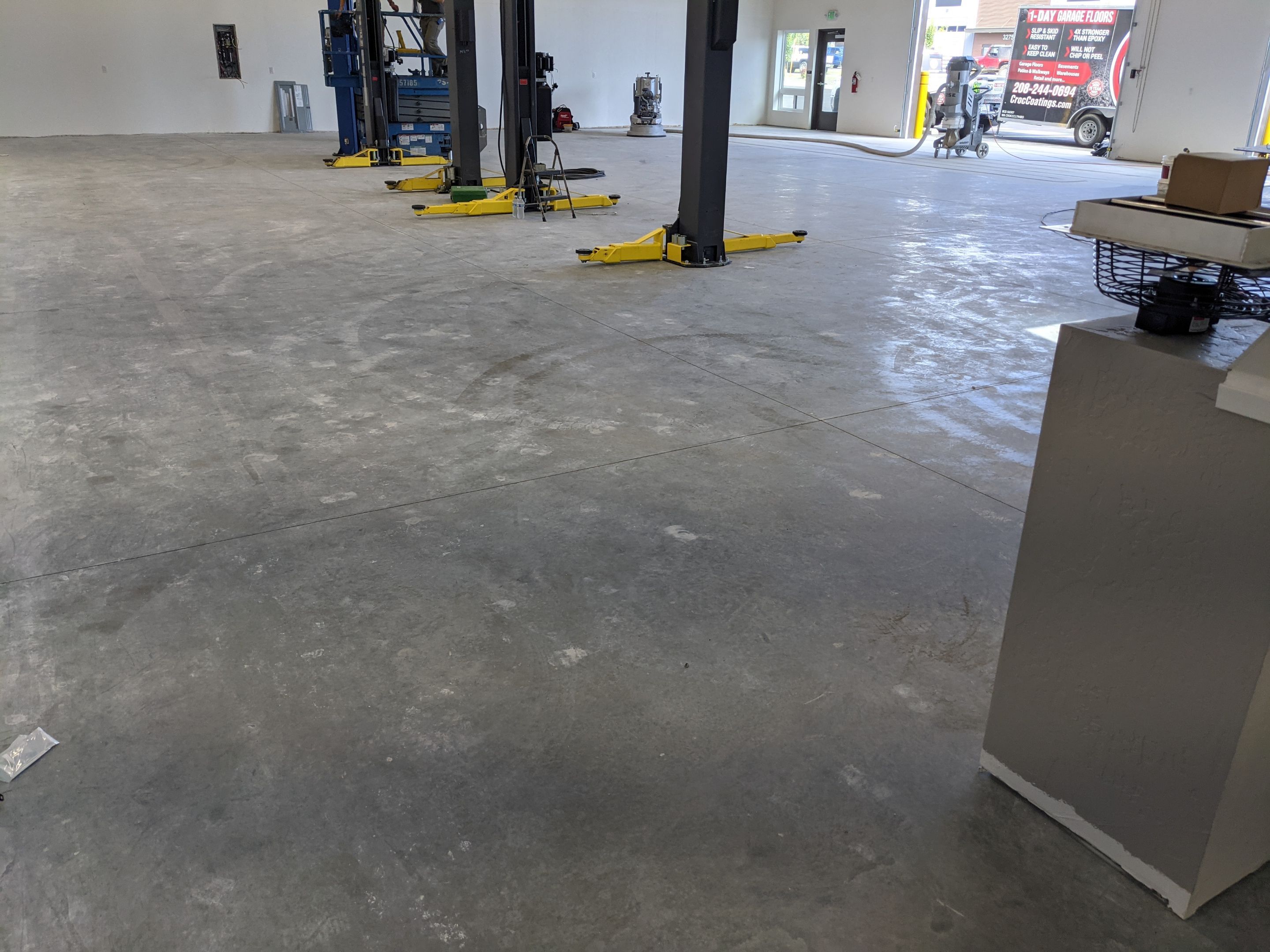 Commercial Floor Transformation using Slate Stone by Croc Coatings, LLC