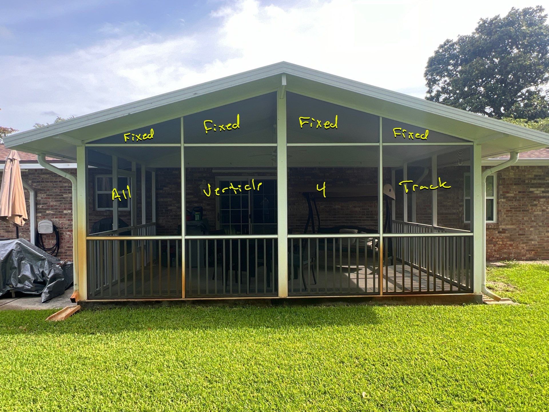 Enclosure with Vinyl Windows using Colorbeam by Titan Sunrooms