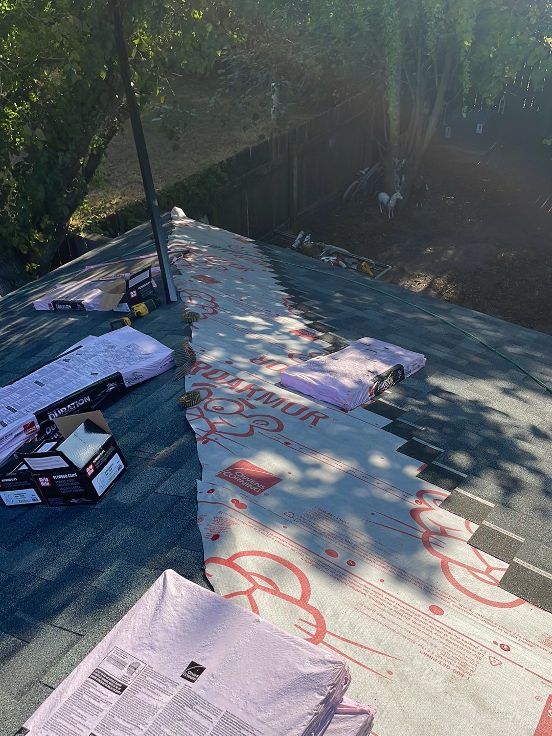 Residential Roofing Installation using Owen's Corning Duration (Lifetime) Shingles by Roof Repair Company