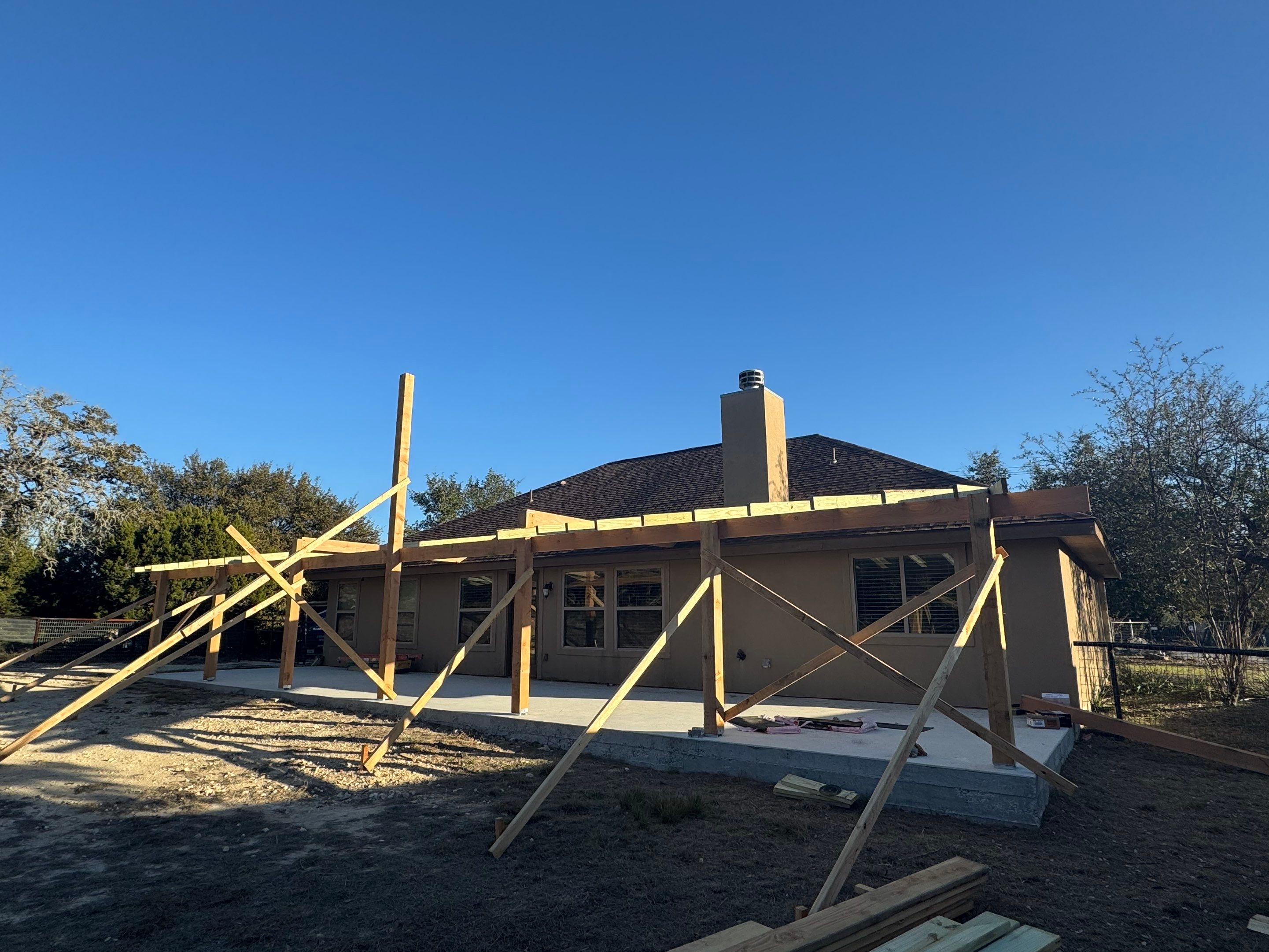 Reroof with Back Patio Addition using Owens Corning Duration Aged Copper by Lightning Exteriors