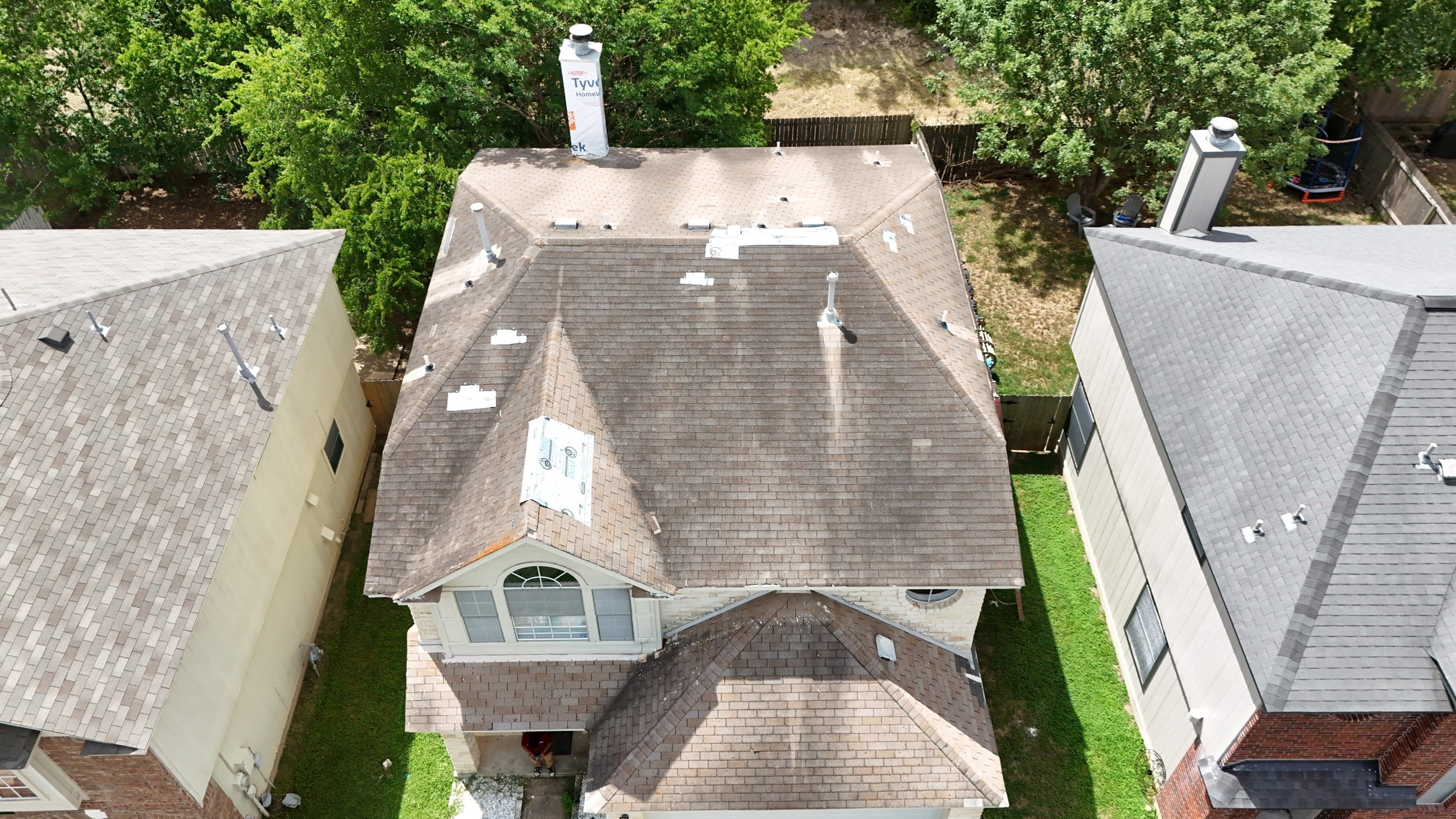 Residential Roof Replacement using GAF - HDZ - Shakewood by Action Exteriors Austin