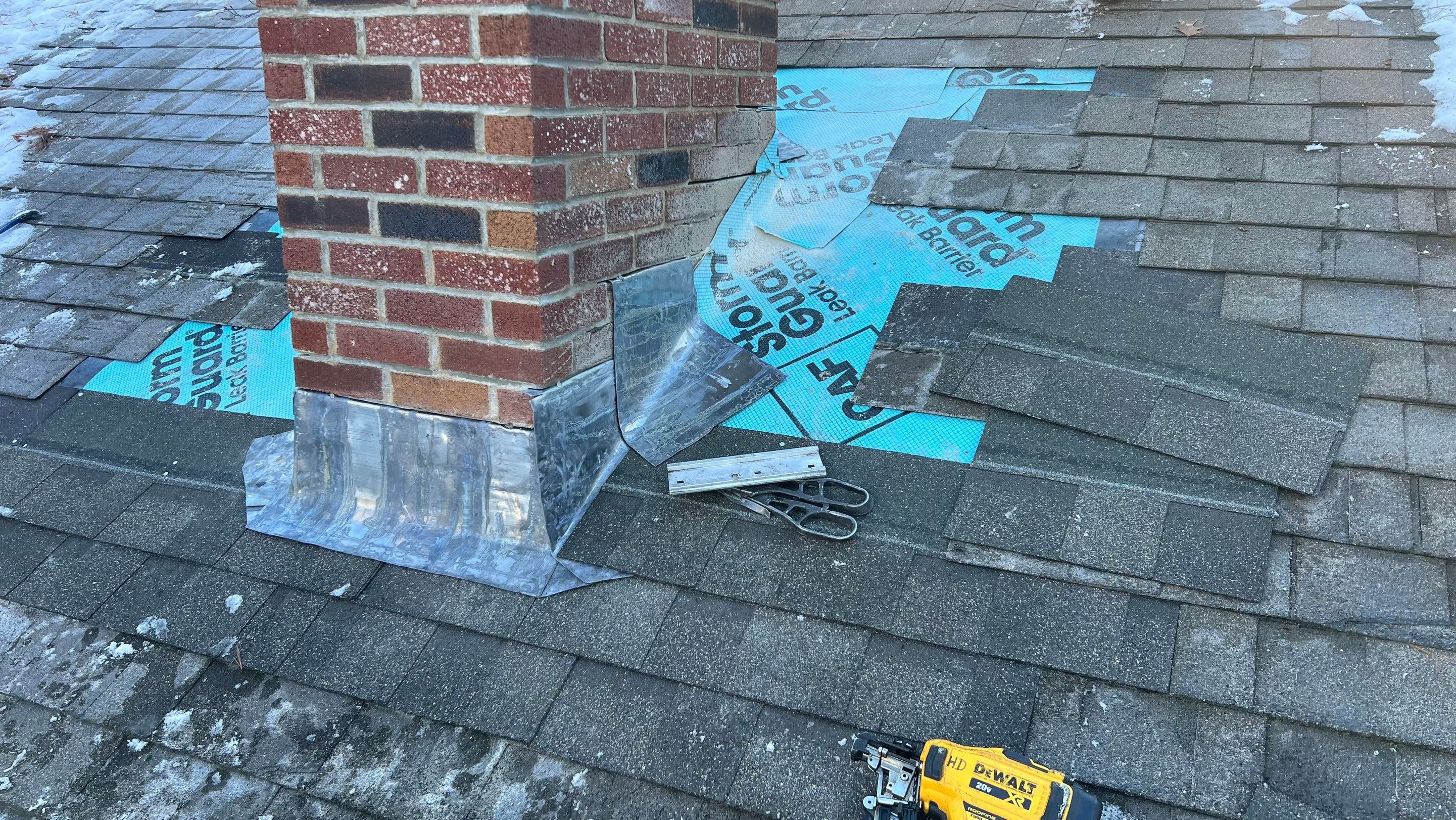 Failing Chimney? Not anymore!! by Tall pine roofing
