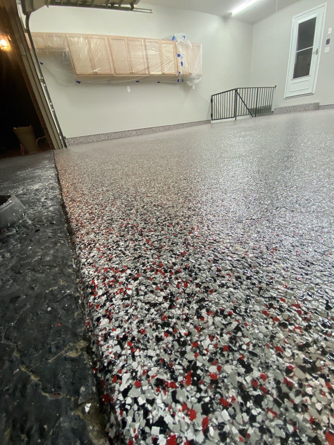 Garage Floor with Stairs using Buckeye and Slate Stone by Your1DayFloor.com