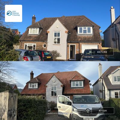 Roof Clean  - Moss Removal - Gutter Clean using Honda 15lpm Low Pressure Washing Machine