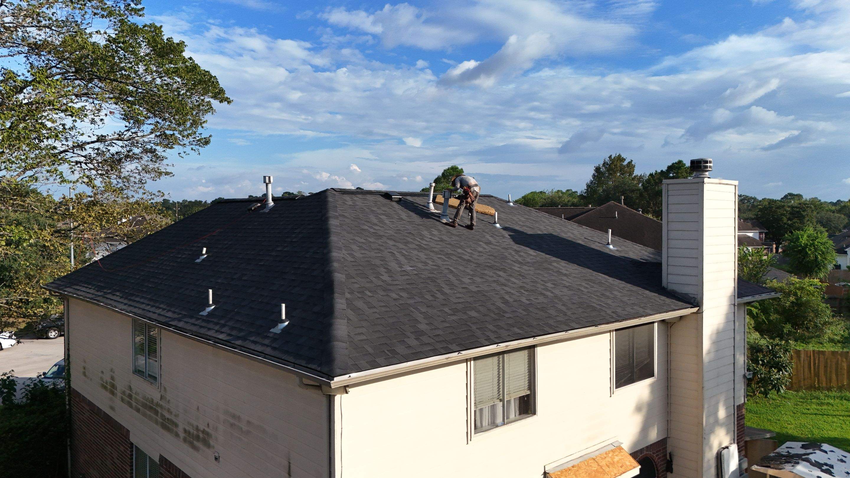 Charcoal Shingle Roof Replacement — North Houston, TX by PL Roofing & SB Roofing, LLC.