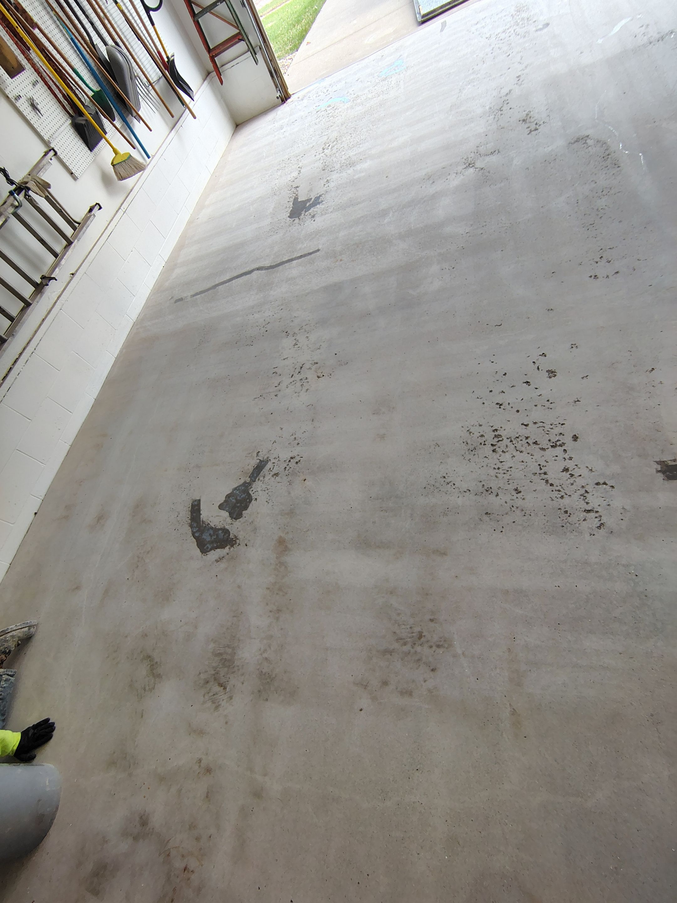 Multi-Colored Flake Epoxy Garage Floor Coating and Crack Repair by Select Painting, Coatings & Garage Cabinets