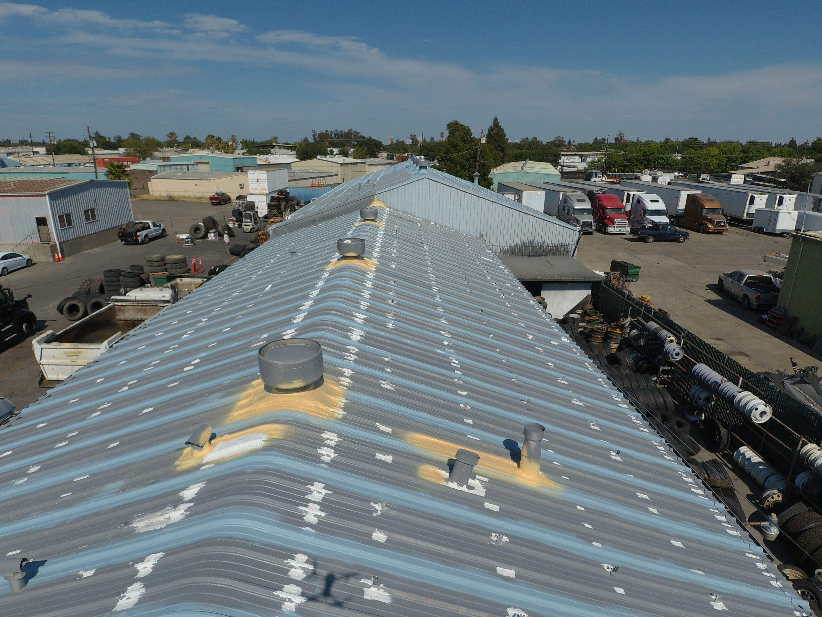 MR Roofing system using Conklin Benchmark/PUMA XL fabric and coating by Straight Edge Roofing Inc