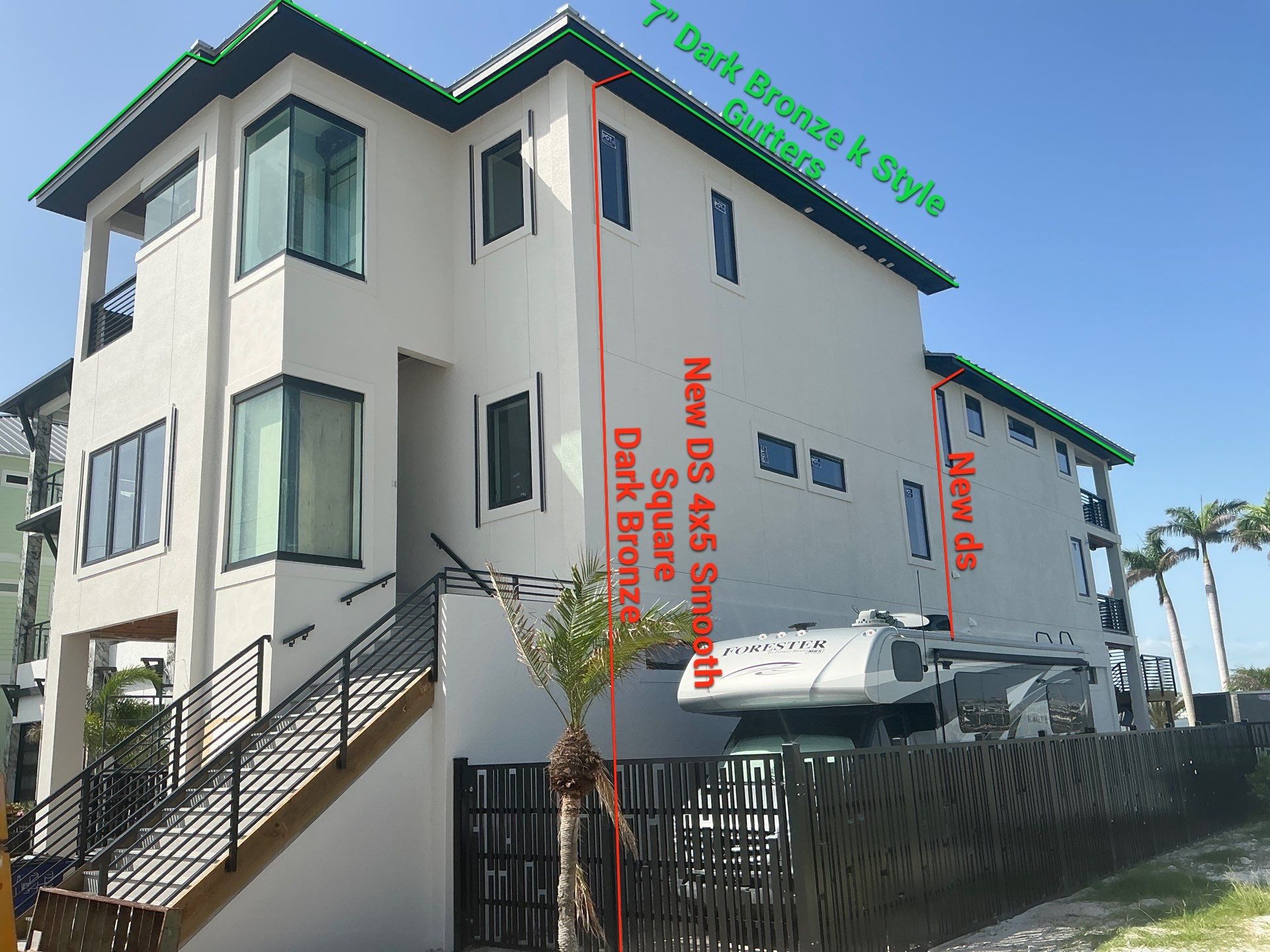 7-inch K-style Dark Bronze Gutters in Fort Myers Beach FL by Gutter Professors