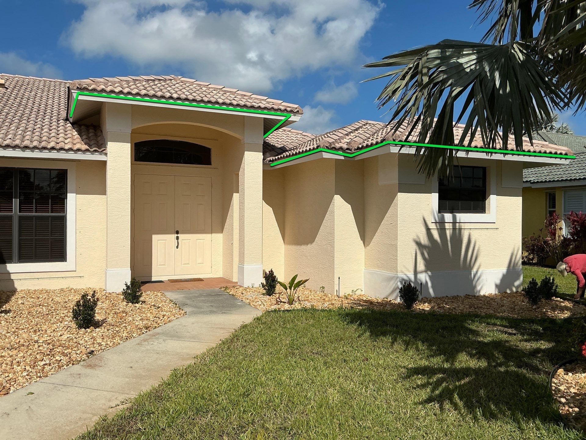 Bronze Seamless Gutters using 3X4 Elbow Downspout in Bonita Springs FL by Gutter Professors