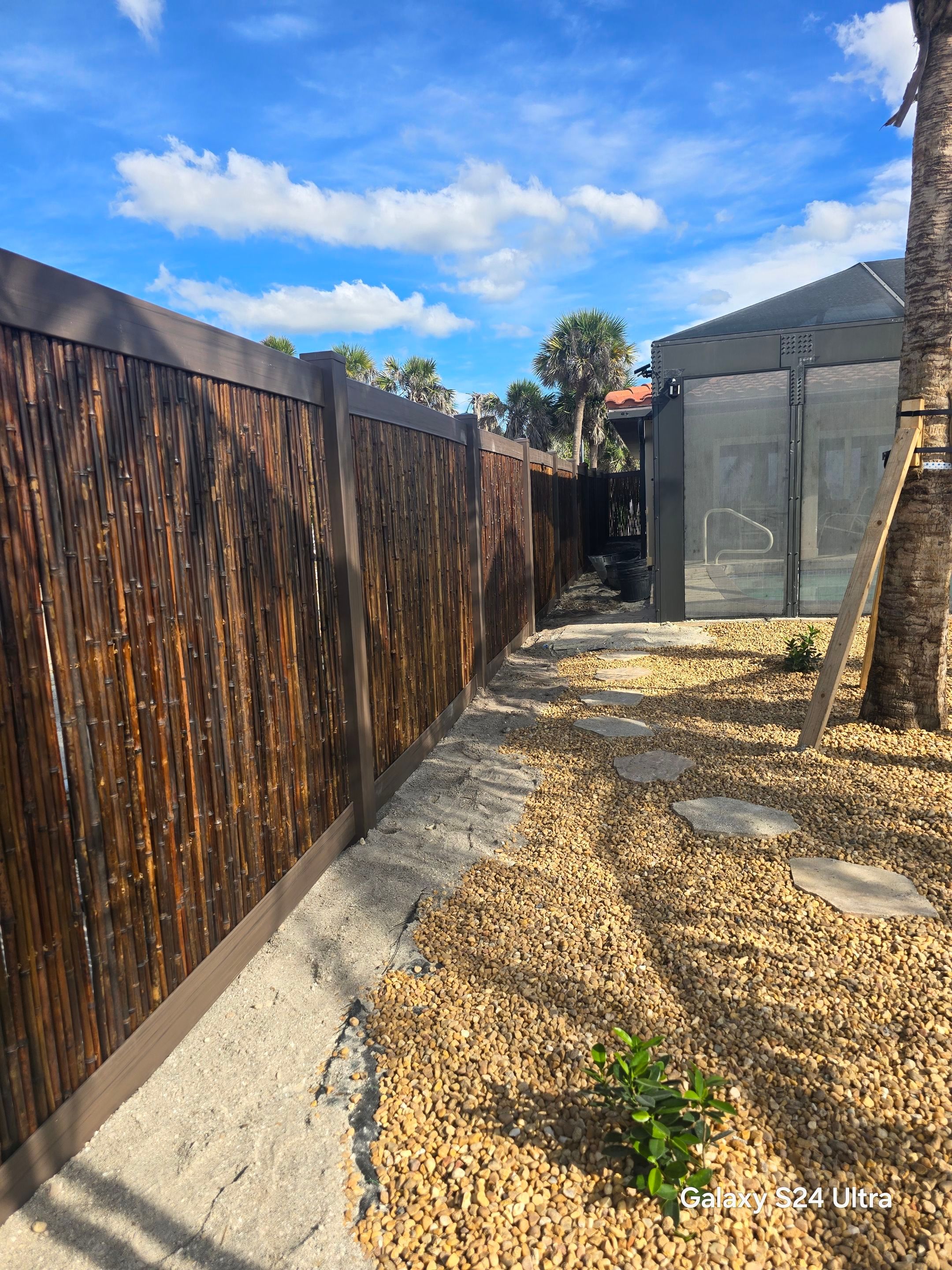 Custom Bamboo Vinyl Fence in Manasota Key by True Fence LLC