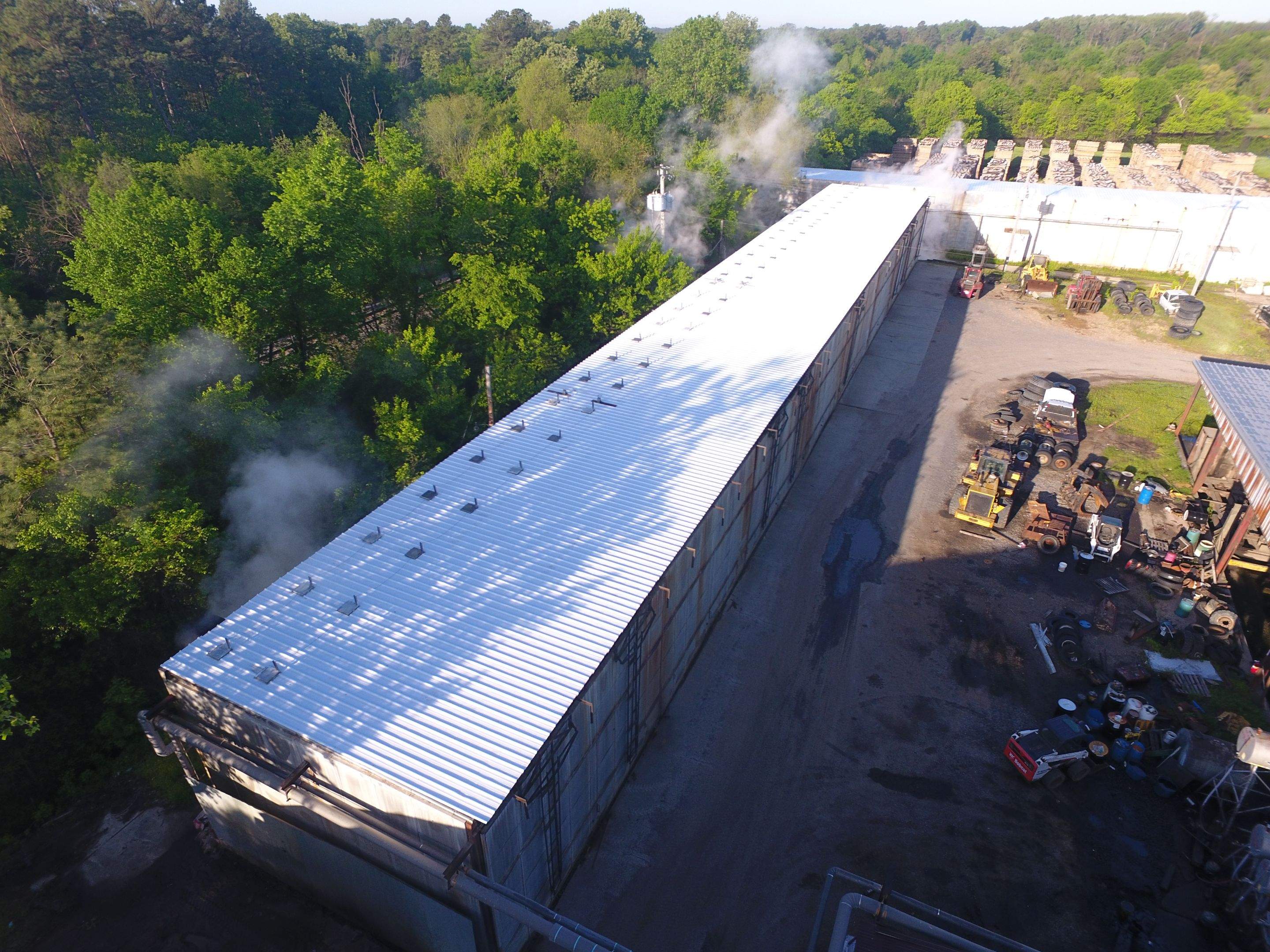 Commercial Roofing Installation using Aluminum Roofing panels by Hostetler Roofing