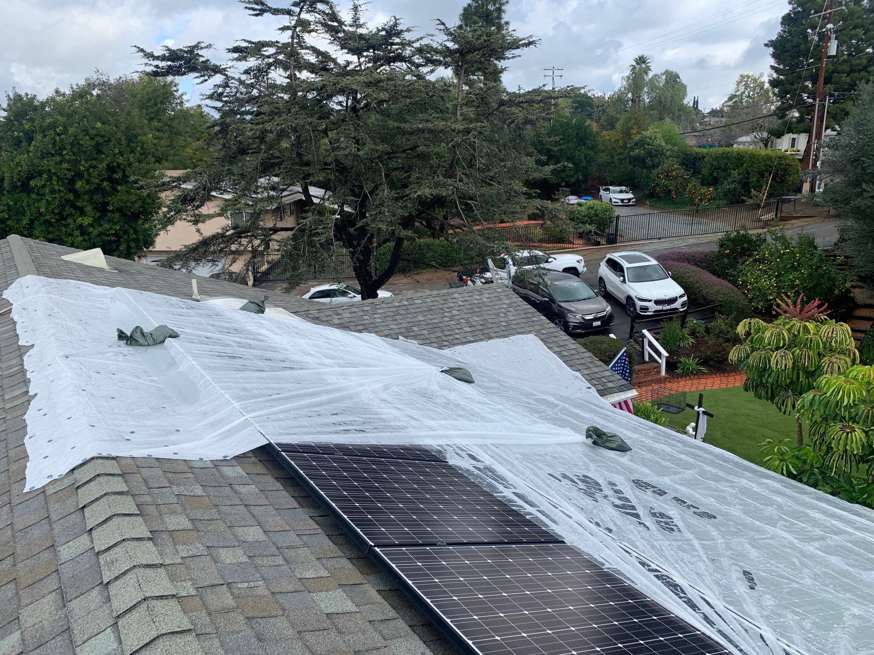 Escondido Shingle Roof Replacement After Solar Stanchion Leak Damage by Zenith Roofing Services