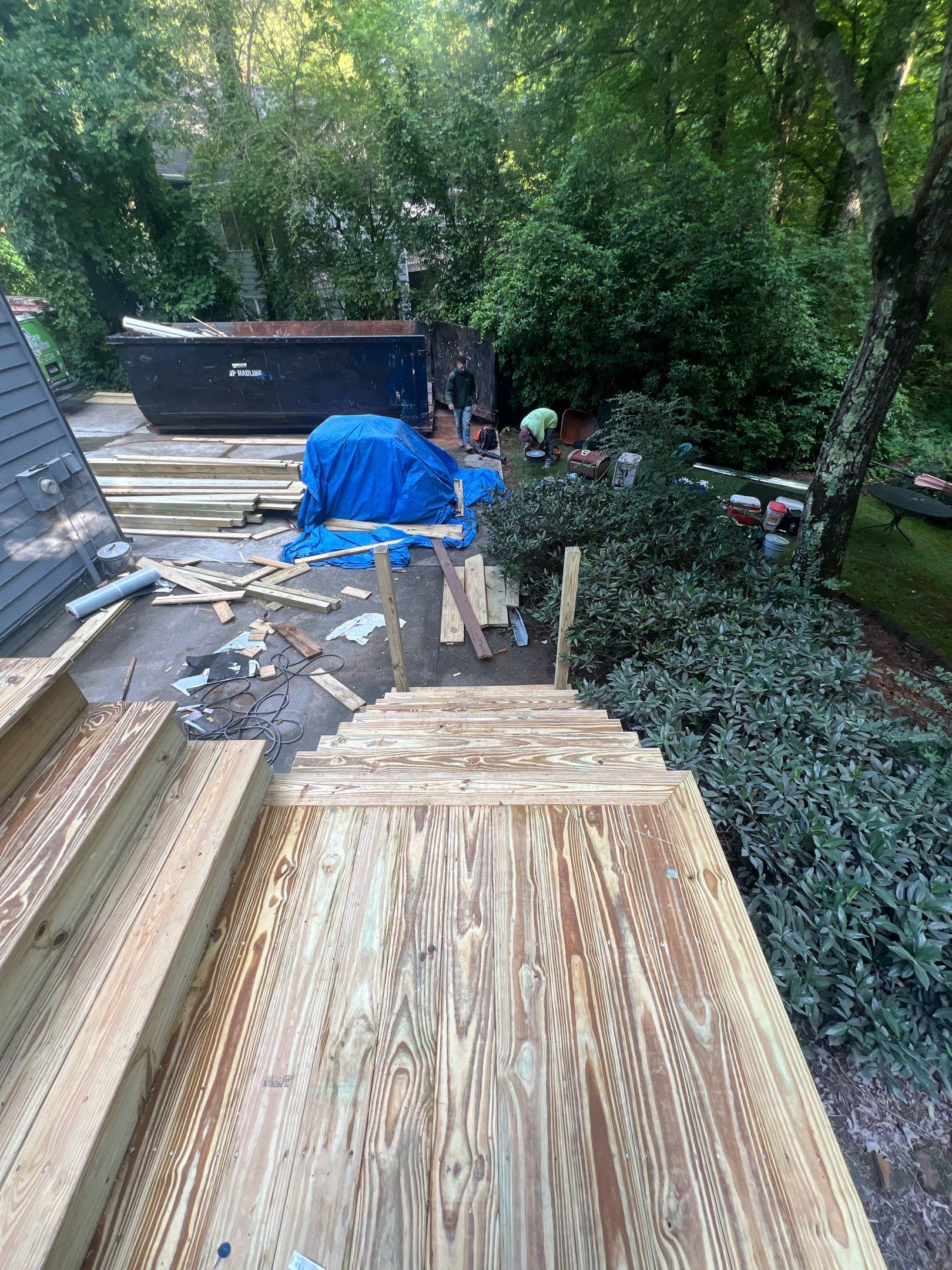 Pressure-Treated Wood Deck Replacement and Staircase Installation in Kennesaw by Swift Home Renovations