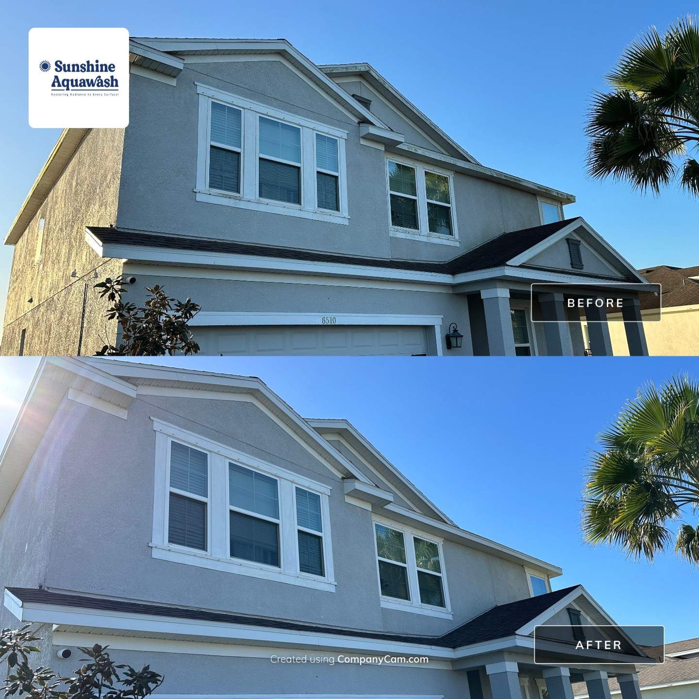 2-Story House Wash & Paver Driveway Cleaning in Trevesta Community, Palmetto, FL | Sunshine AquaWash by Sunshine AquaWash