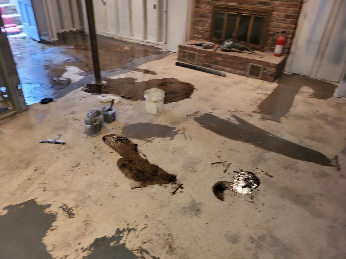 Basement Concrete Floor Coating with Penntek Flake System by Spectrum Painting, LLC