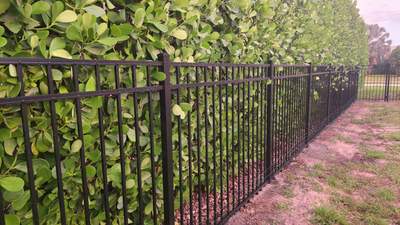 Black Aluminum Picket Fence Installation in Marco Island