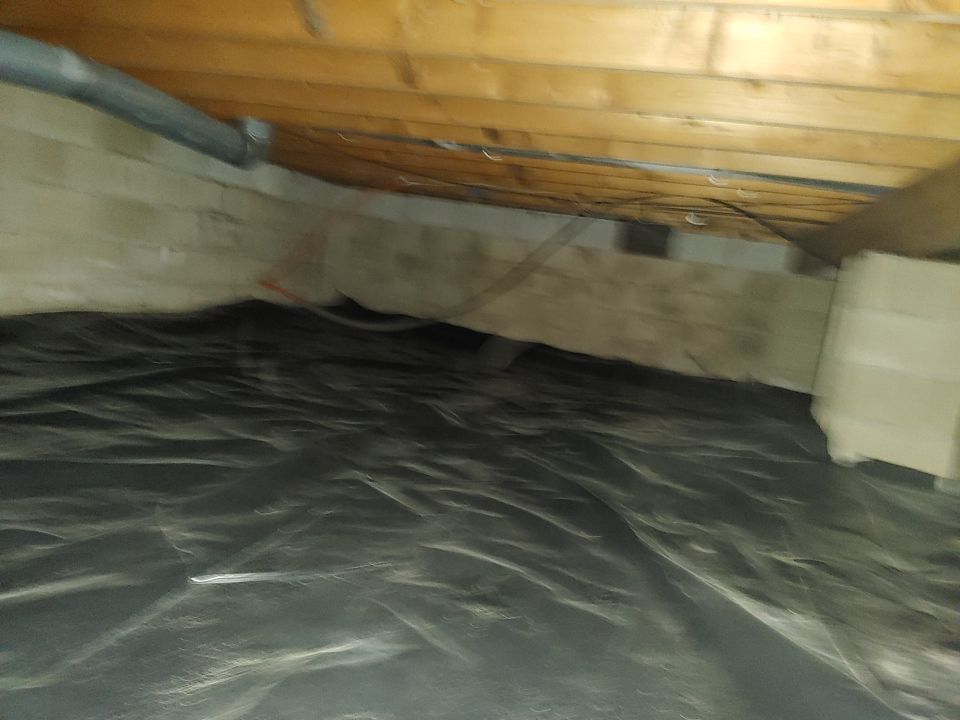 Crawl space encapsulation and Waterproofing using Structural Wood and Steel Reinforcements by Toledo Basement Repair 