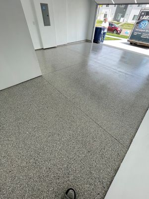 Sioux Falls Garage Floor Transformation with Cabin Fever Decorative Chips