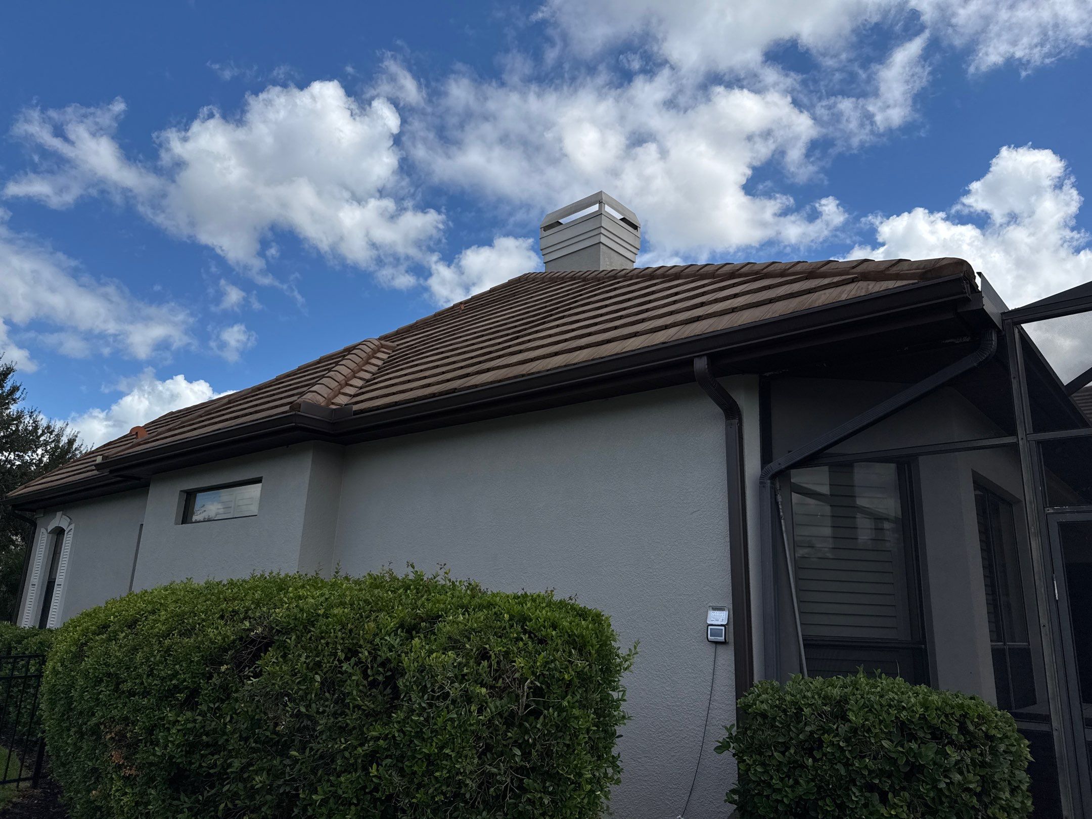 Tile Roof, Paver Pool Deck & Flowerbed Curbing Cleaning | Winding River Bradenton, FL Transformation by Sunshine AquaWash