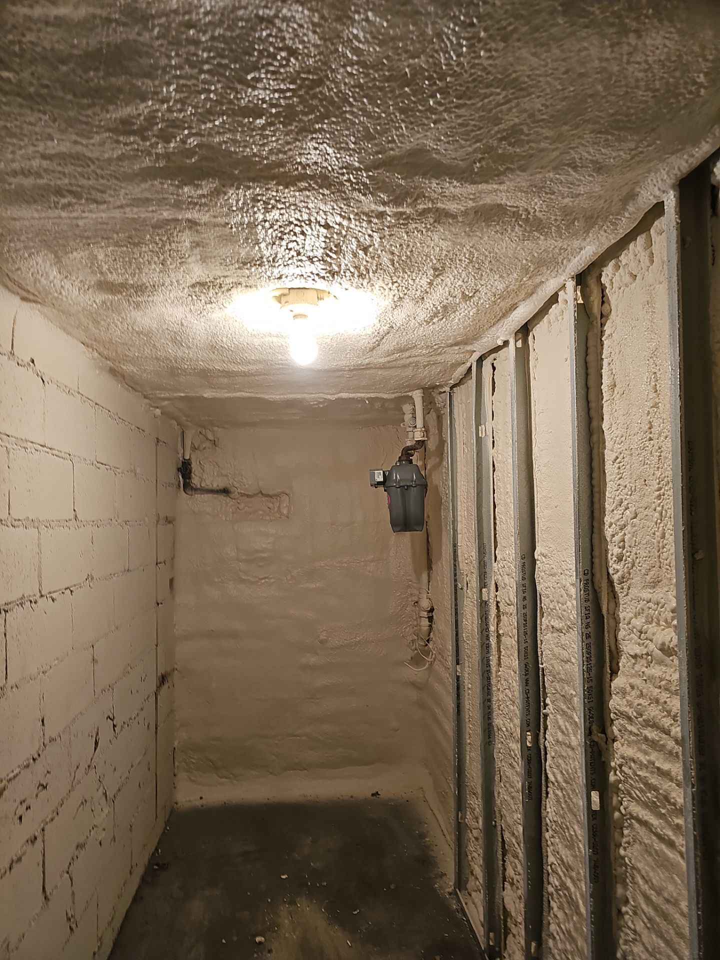 Basement Exterior Walls using Closed Cell Spray Foam by NYS Foam & Energy