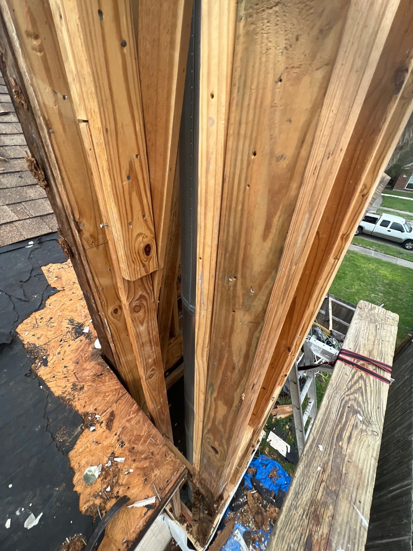 Chimney looks good but its BAD! by Bayfront Roofing and Construction