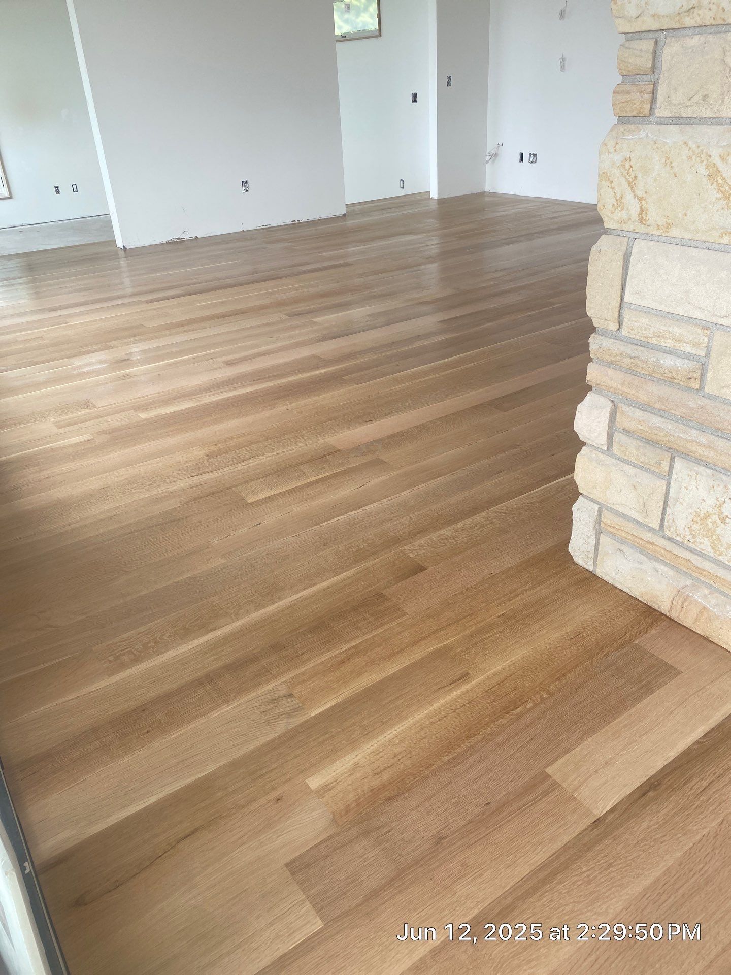 This project has it all!!!! Custom Flooring, Leveling Service, Custom Stair parts and pieces, risers, blue pad cover - all inclusive service from RTB! by RTBaldwin Hardwood Floors