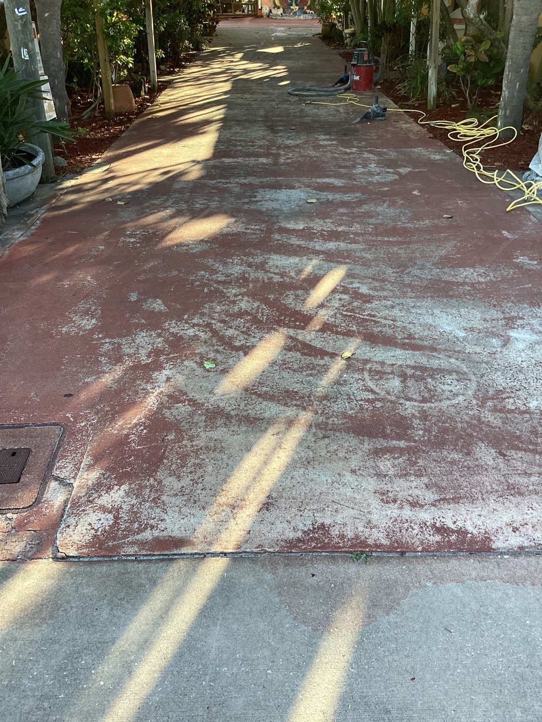 Sidewalks and Porches using Chestnut by Amvet concrete coatings llc
