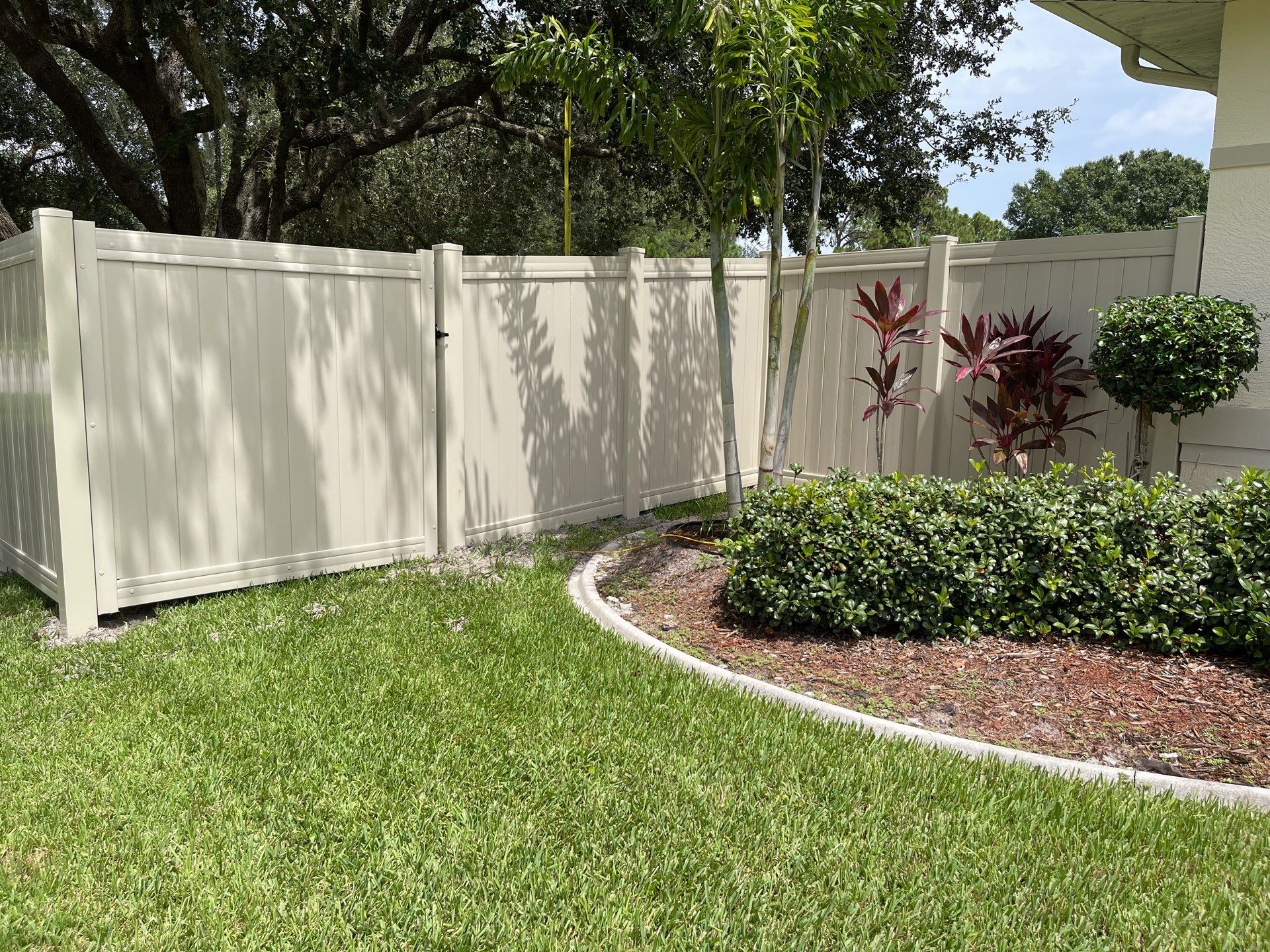 North Port, FL Tan Vinyl Privacy Fence  by Asap fence and gates, LLC