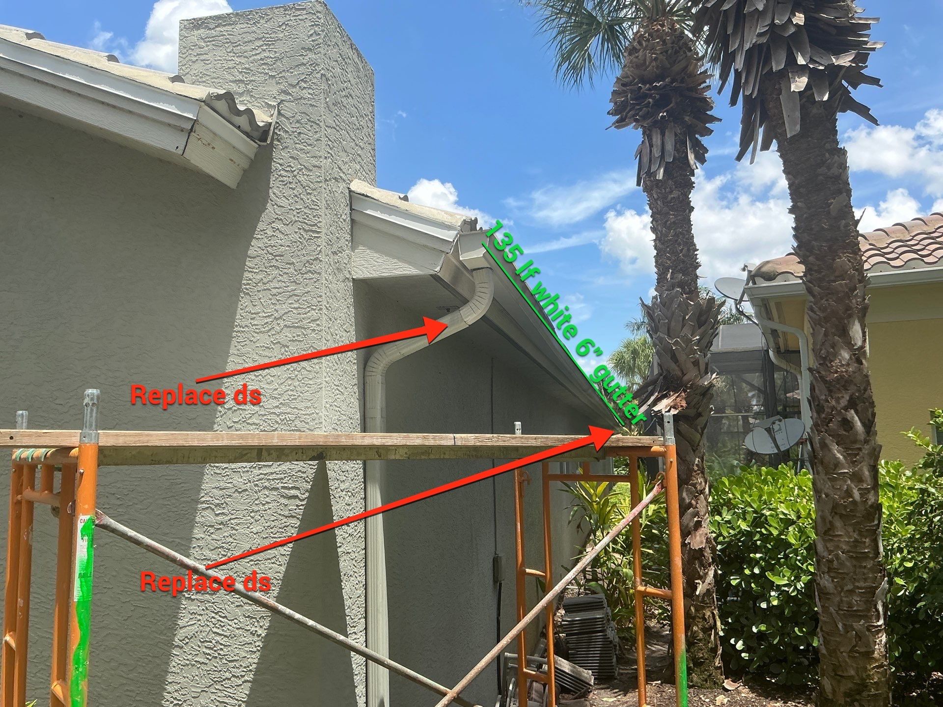 6 Inch Seamless Gutters and Downspout Installation in Naples FL by Gutter Professors