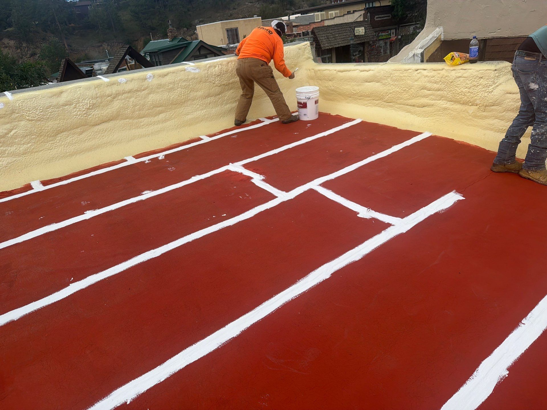 Estes Park "The Taffy Shop" Before & After Gaco Coating by Blue Peaks Roofing LLC