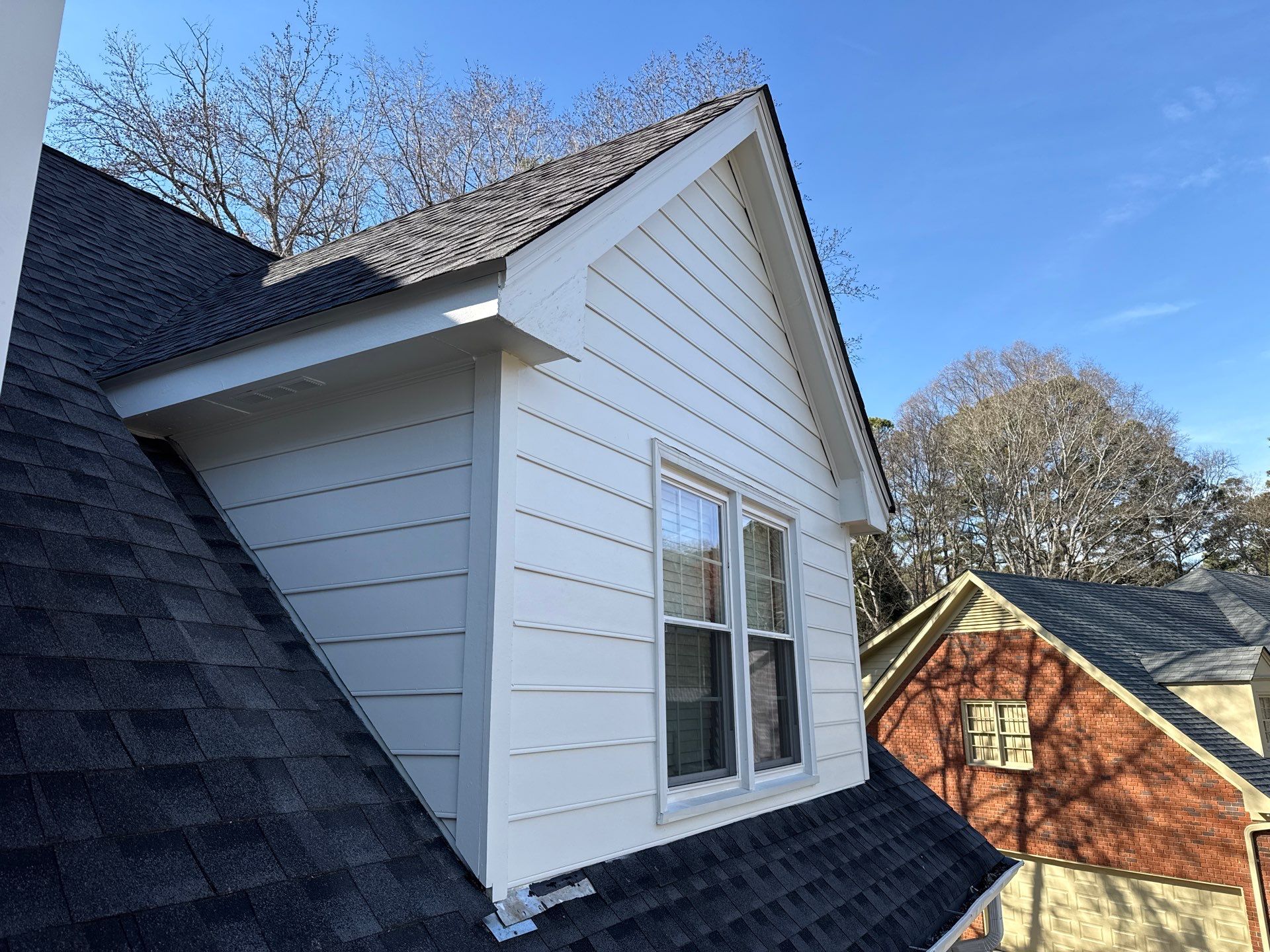 Dormer Siding Replacement using James Hardie Lap Siding in Atlanta, GA by Nelson Exteriors 
