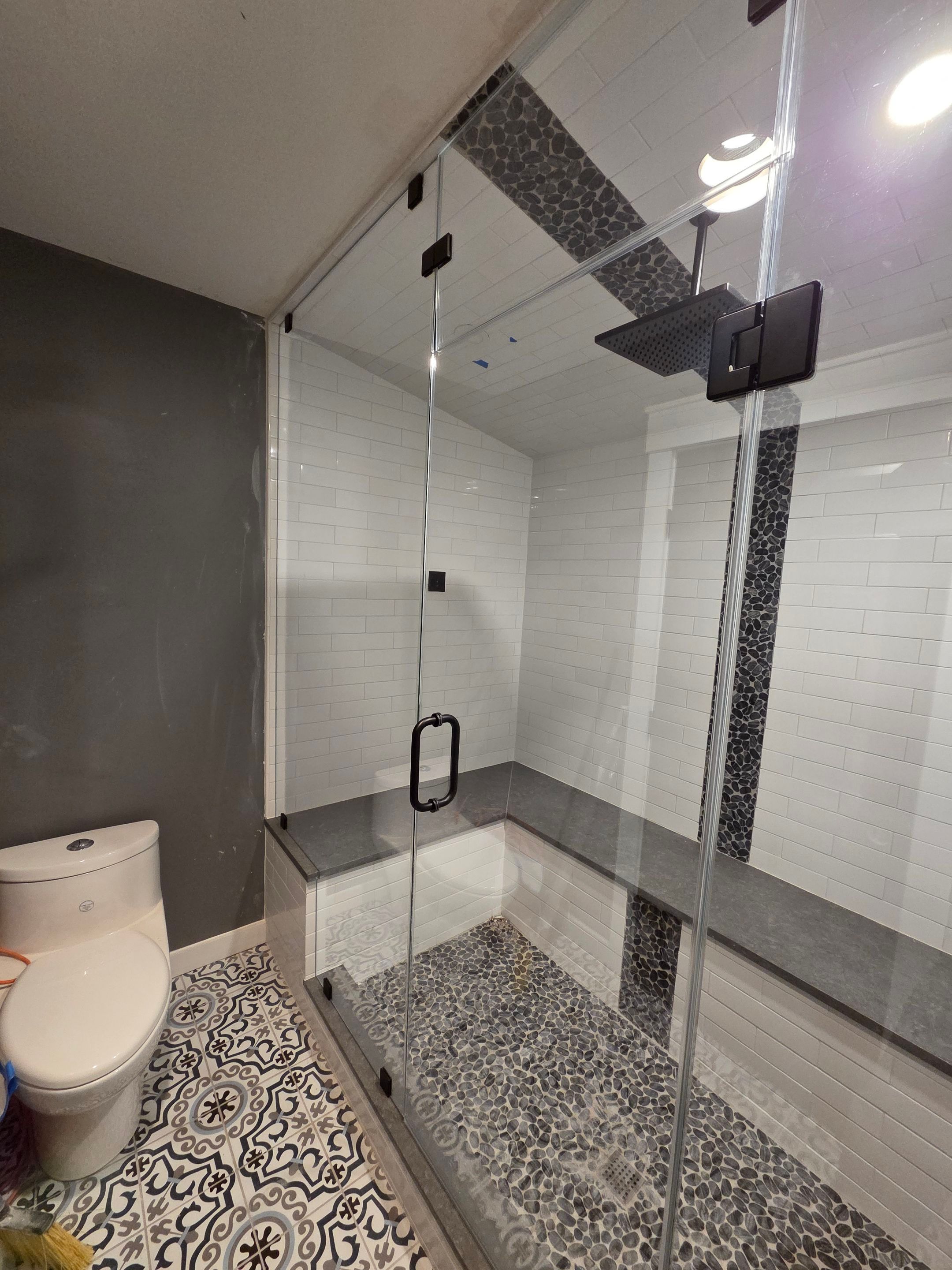 Steam Shower using Tempered Low Iron Shower Glass by Cheshire Glass Company
