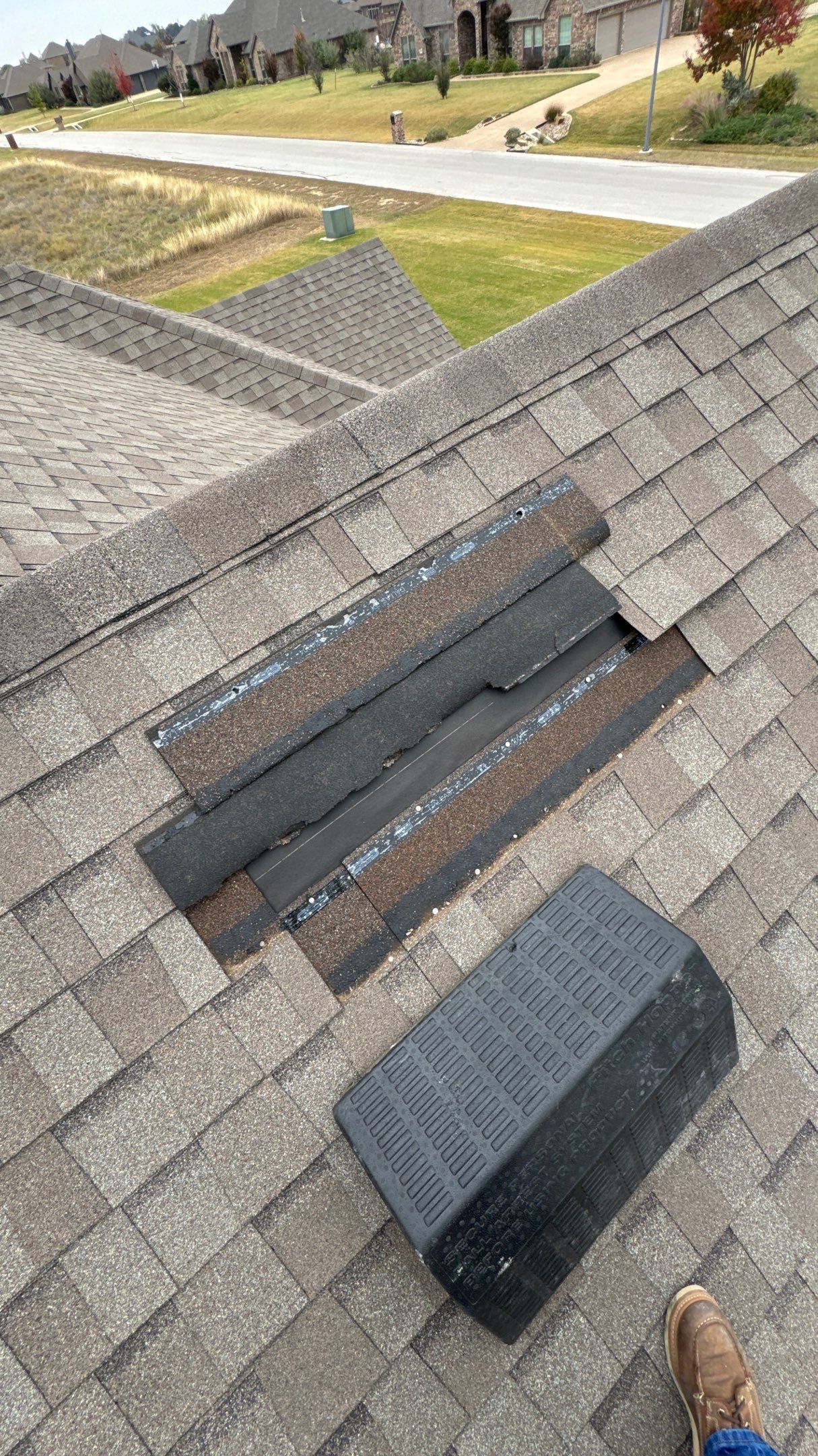 Residential Roofing Repair using Matching Tamko Heritage Shingles by Harvey Roofing & Construction