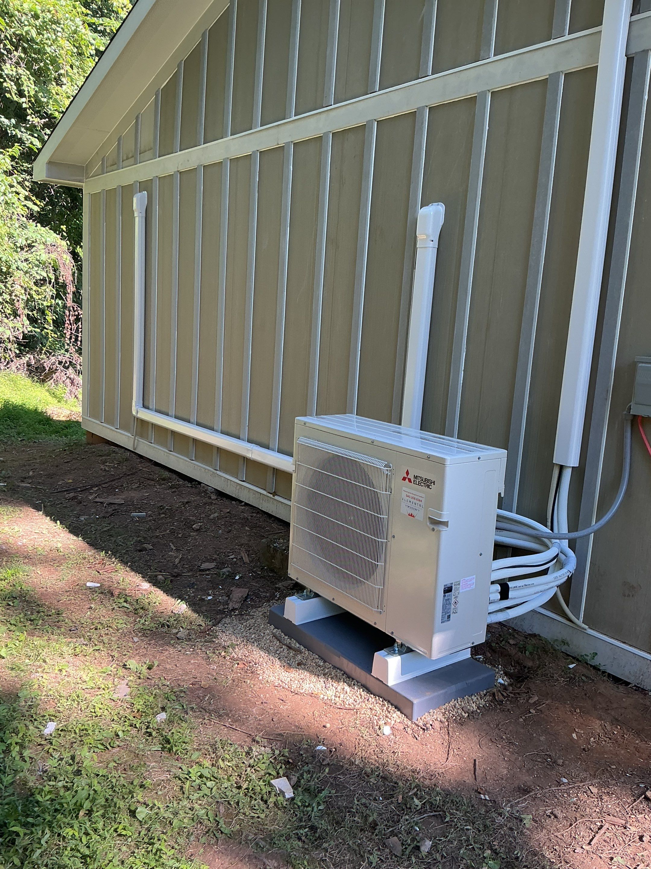 Mitsubishi Mini-split install in Stanley by Elemental Heating and air conditioning LLC