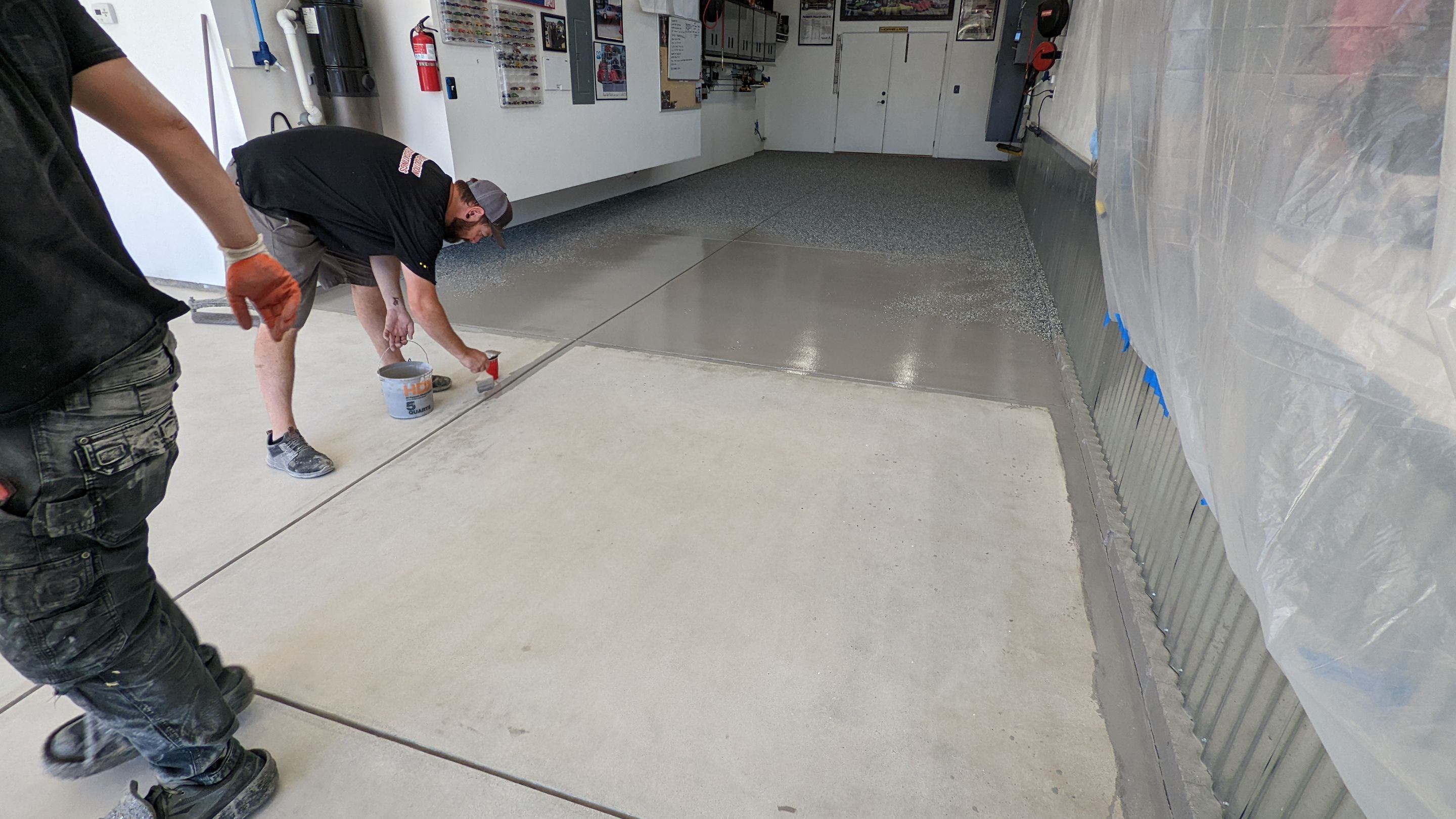 Garage Transformation using Smoke Colorway by Croc Coatings, LLC