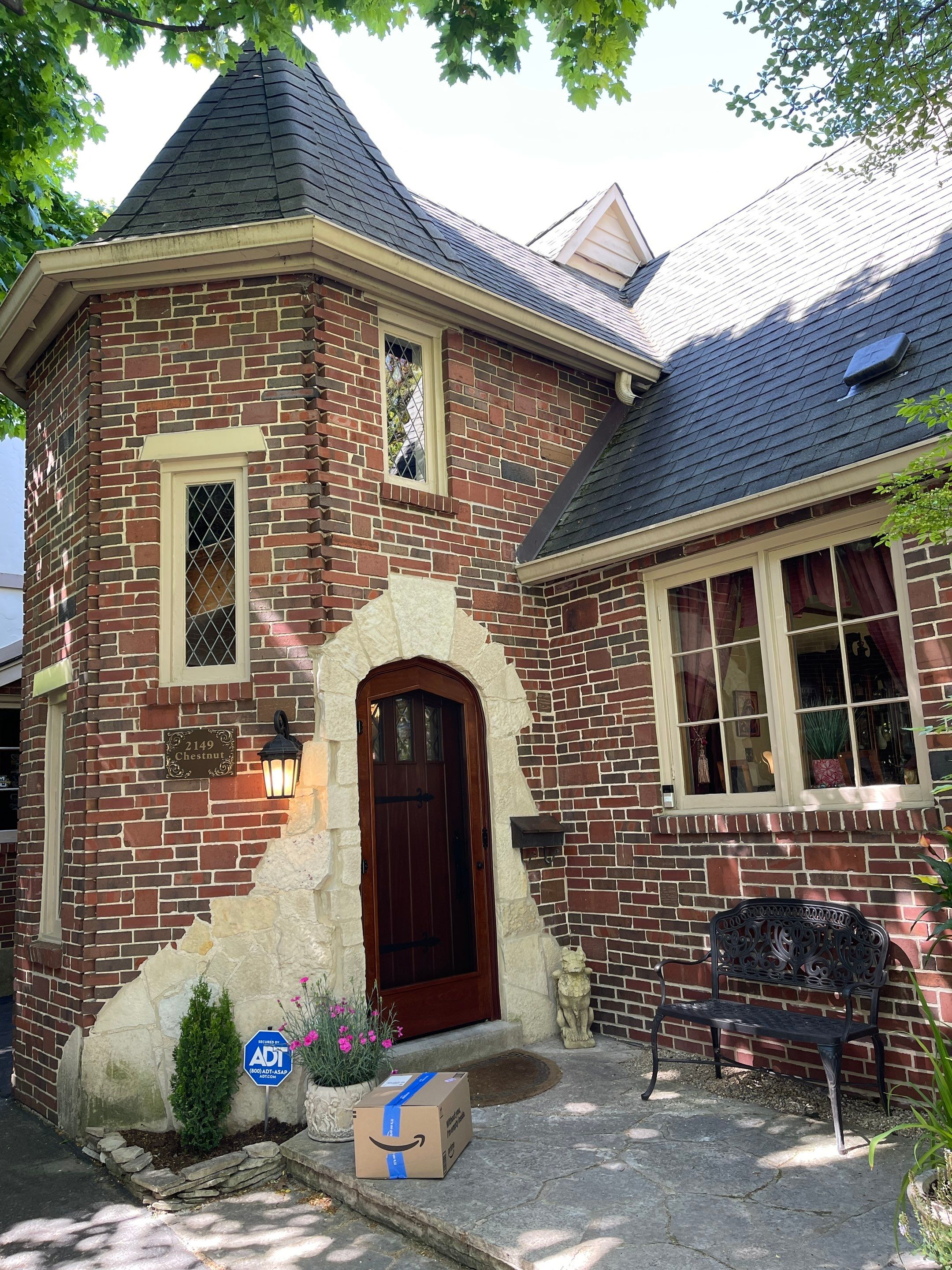 Custom Arched Wood Entry Door with Diamond Glass Replacement in Wilmette by Great American Exteriors