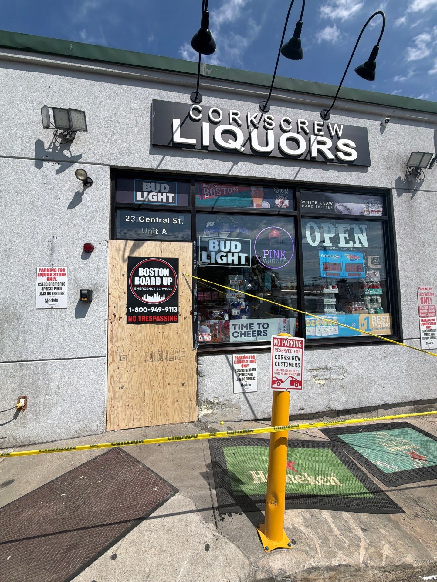 Retail Storefront Emergency Board Up and Door Replacement in Peabody by Boston Board Up