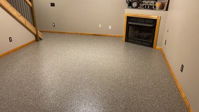 Basement Floor using Pebble Beach