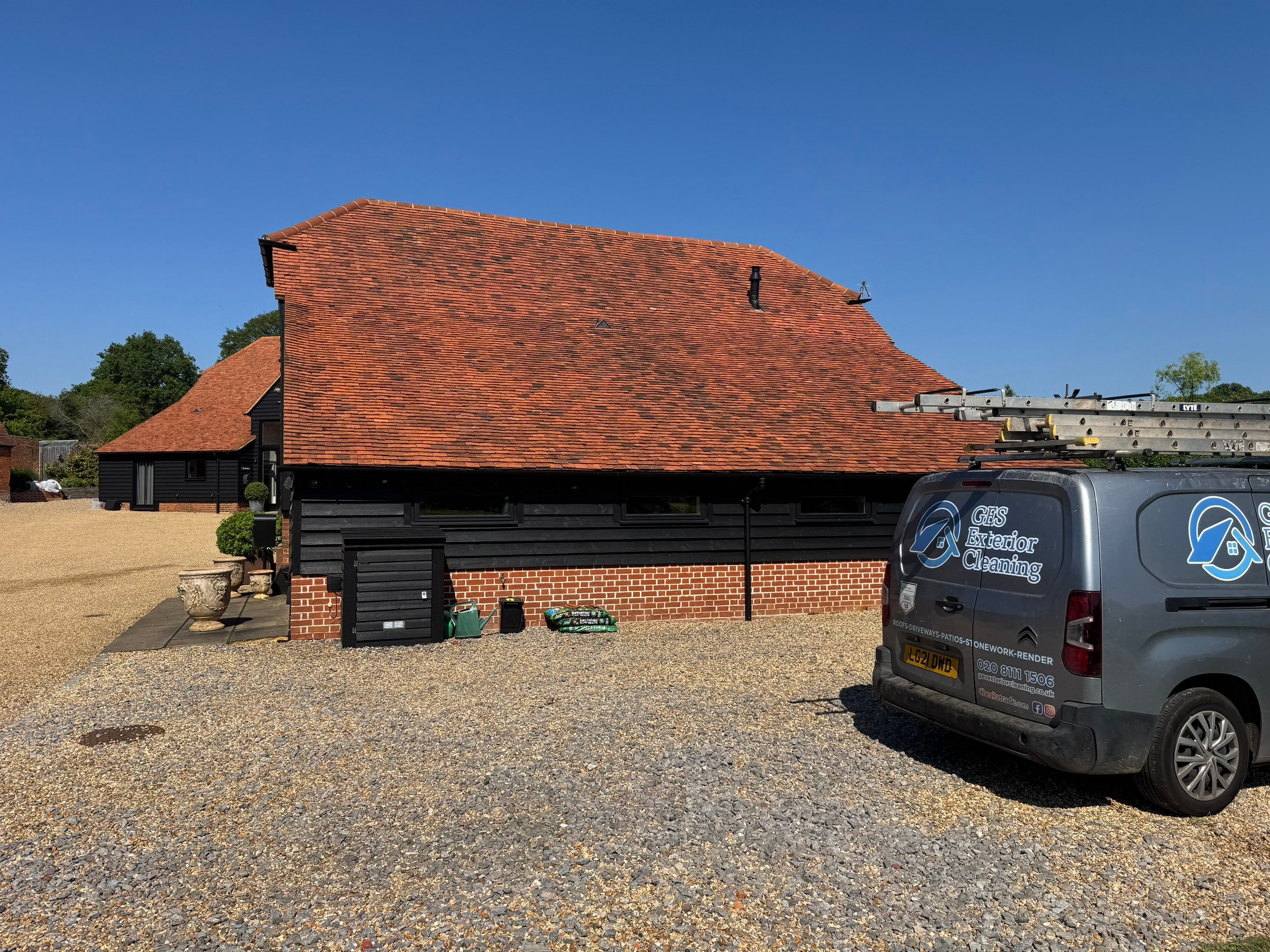 Roof Clean  - Moss Removal - Gutter Clean using Honda 15lpm Low Pressure Washing Machine by Ges Exterior Cleaning ltd