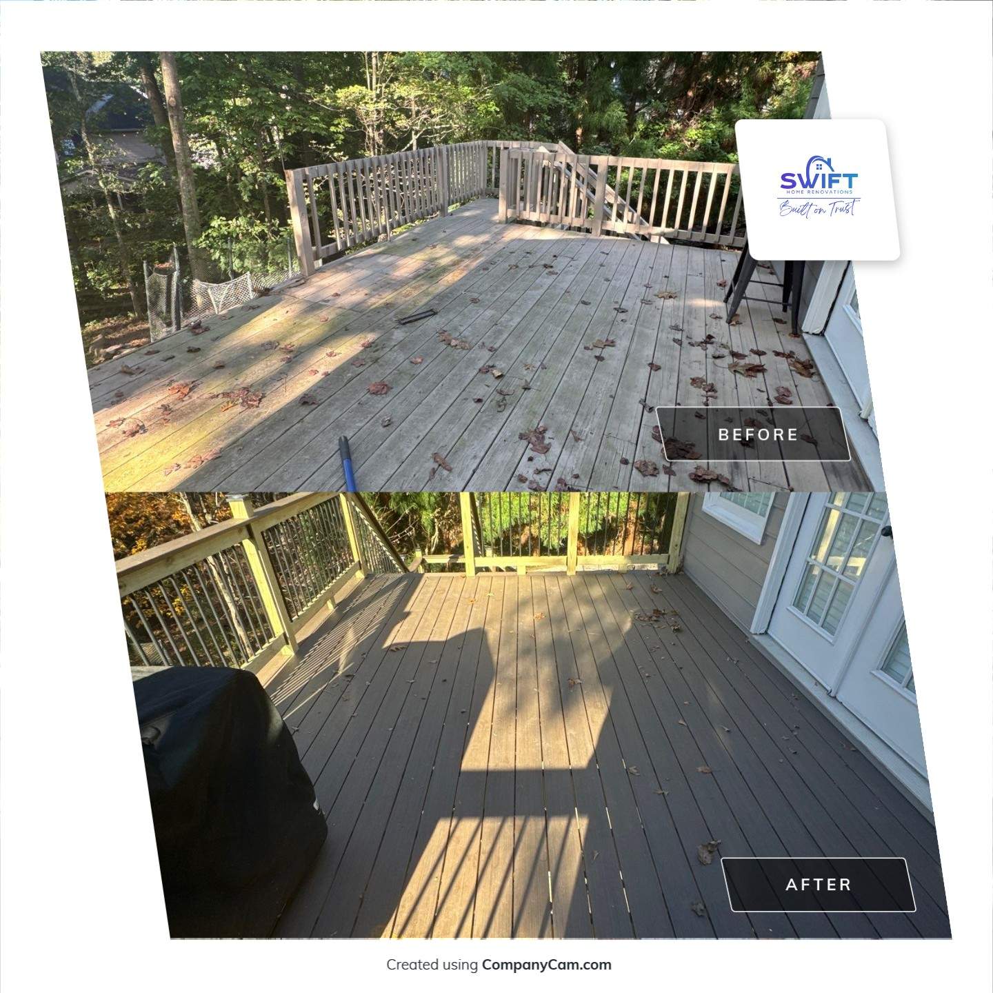 Custom Multi-Level Composite Deck and Sunroom Addition in Suwanee by Swift Home Renovations 