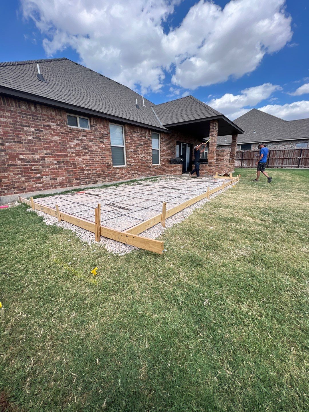Concrete slab with Pergola by Clays Services Inc