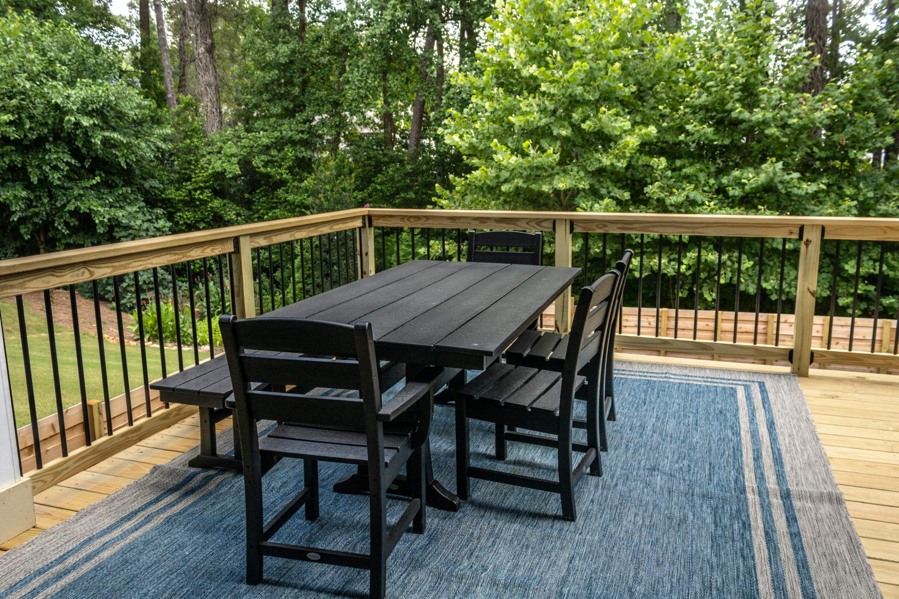 Decatur, GA Multi-Deck Rebuild using Pressure Treated Pine with Trex LED Riser Lights by Nelson Exteriors 