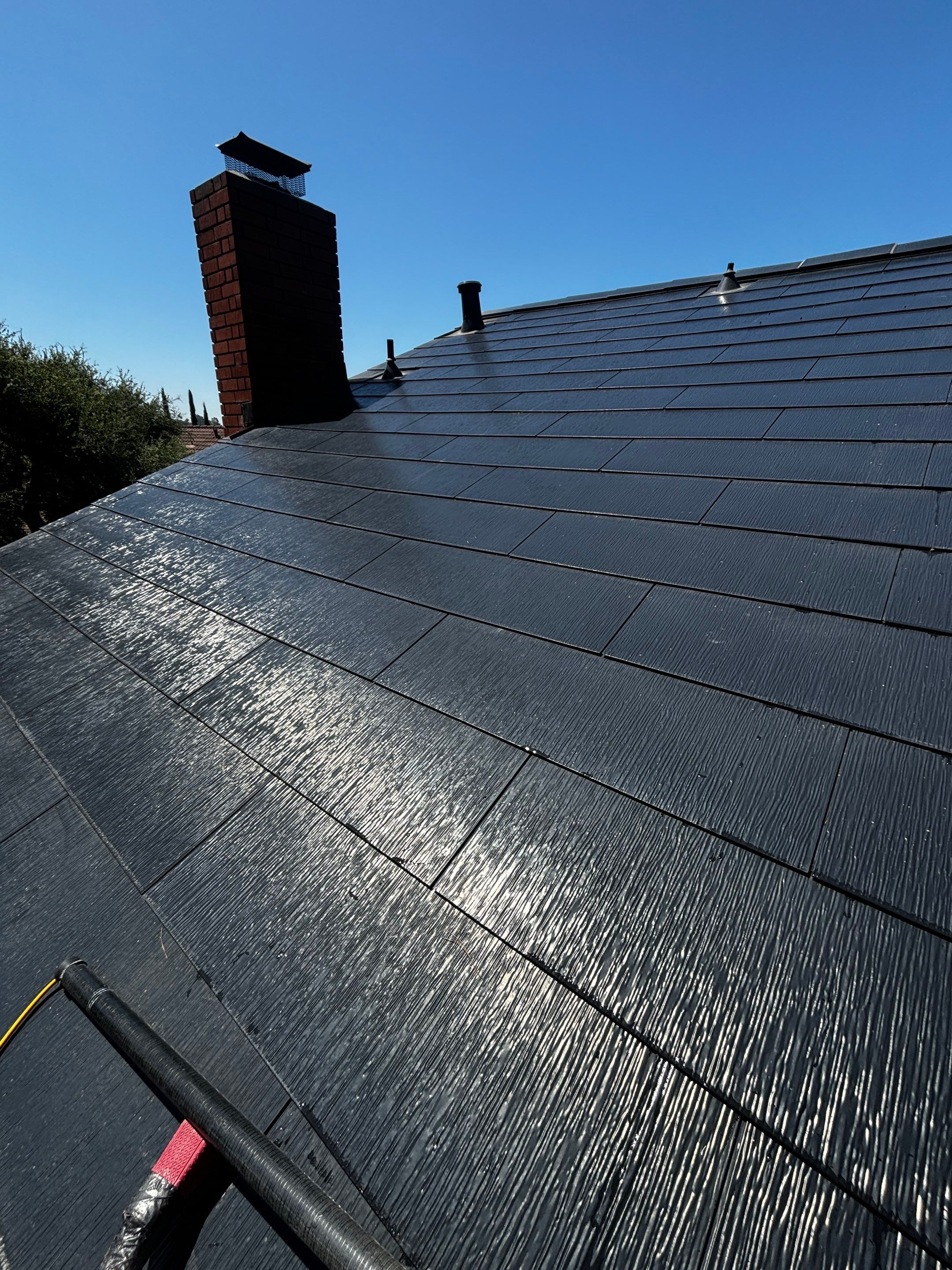 Tesla Roof Cleaning in Pasadena California by Palm Coast Solar Cleaning