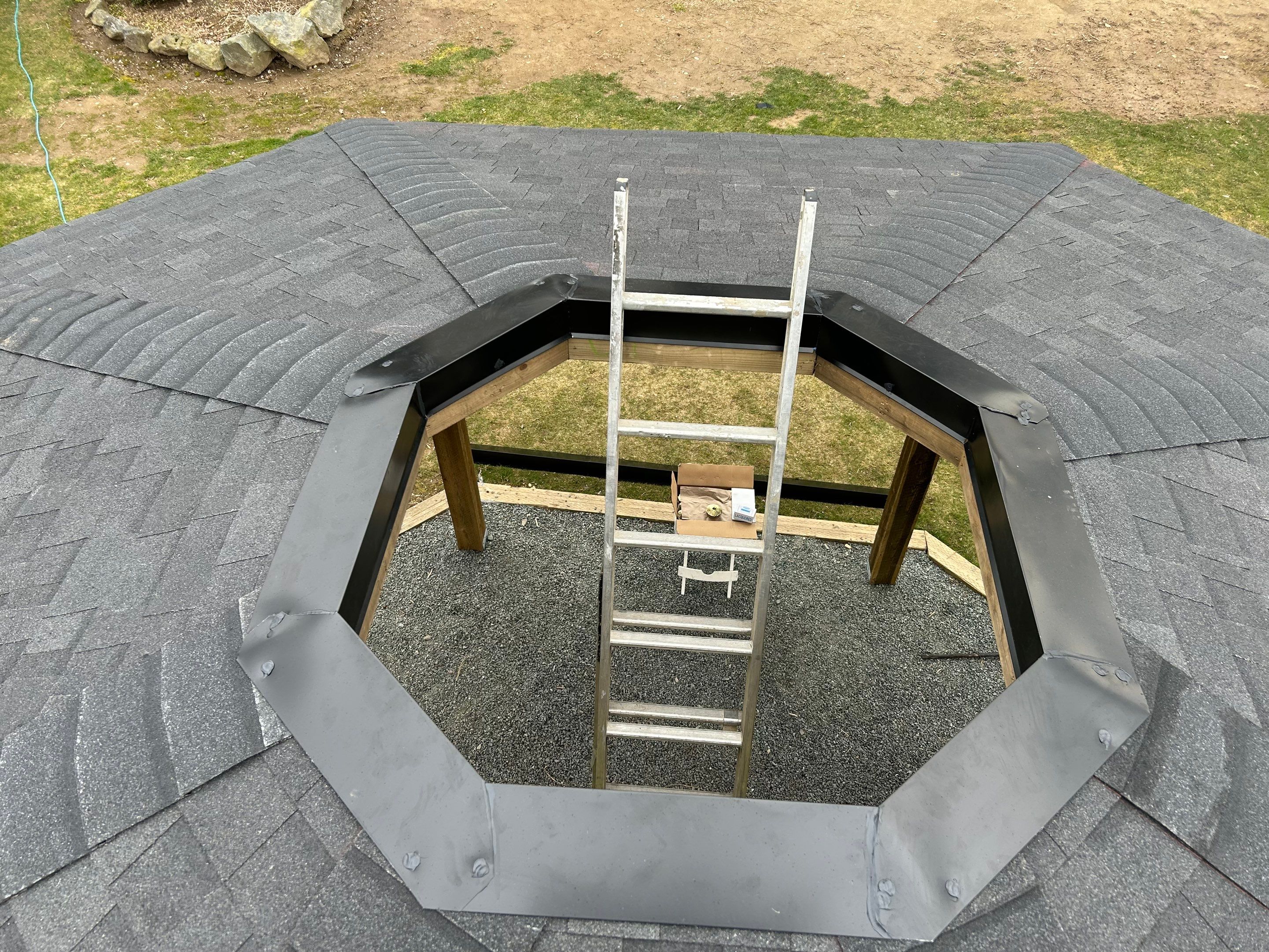 Residential Roofing Installation using OC Oakridge shingles for Gazebo by Top Notch Roofing Inc