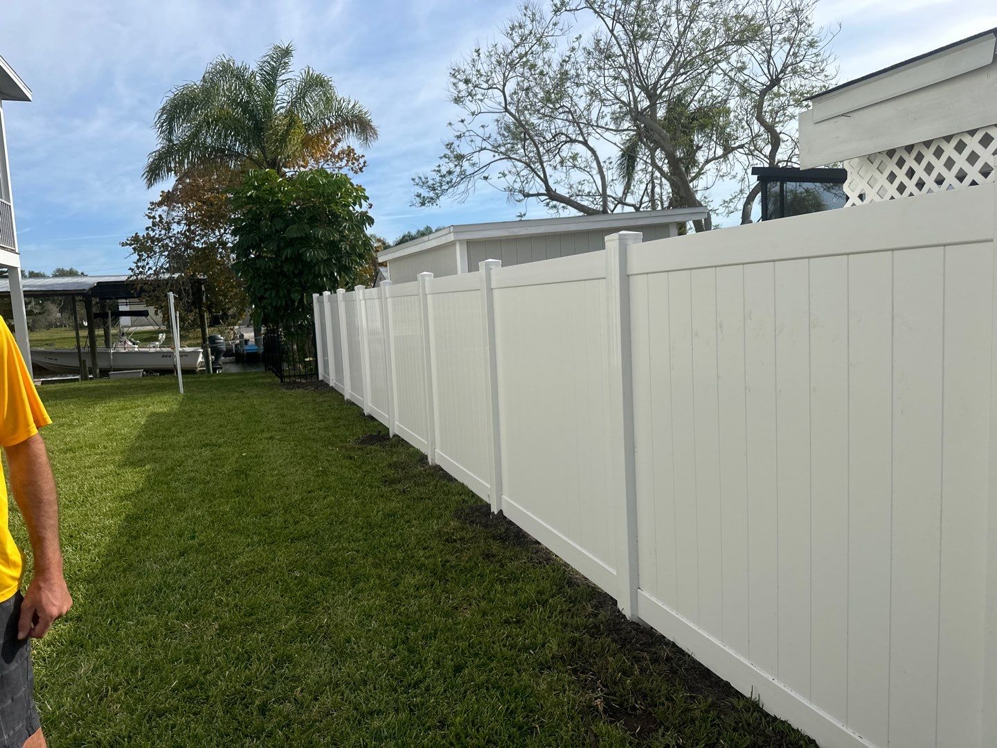 Aluminum Fence Installation using Black 3 Rail Aluminum and Vinyl Privacy Fence  by Asap fence and gates, LLC