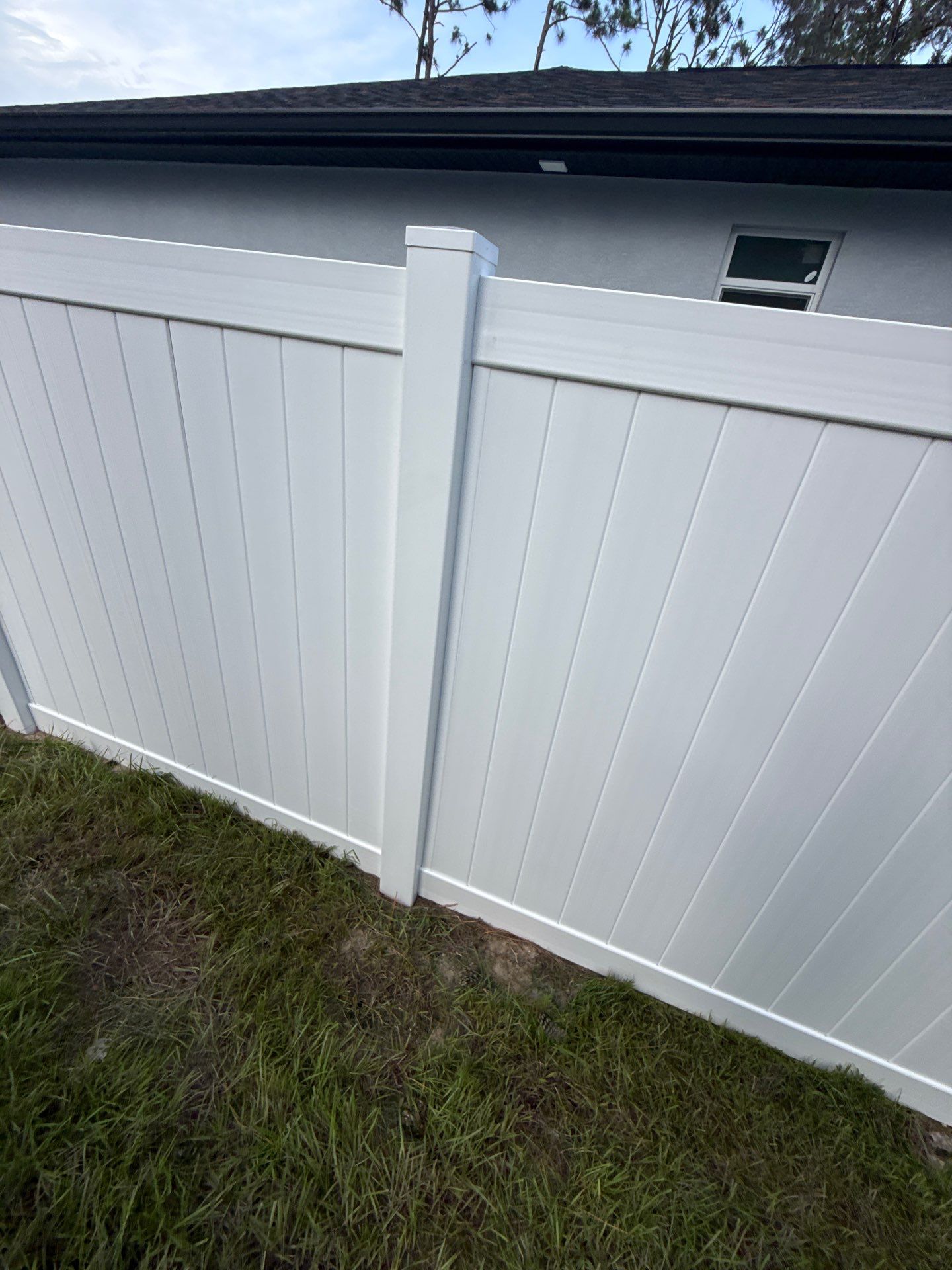 White Vinyl Privacy Fence Installation in North Port by True Fence LLC
