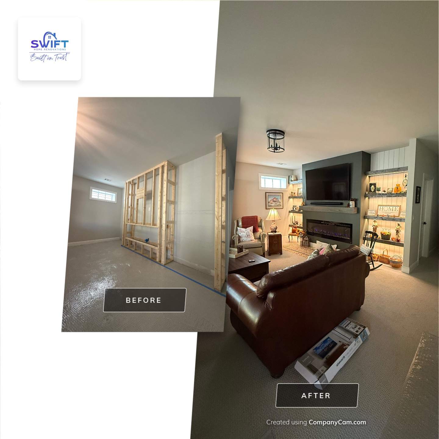 Custom Tv Wall by Swift Home Renovations 