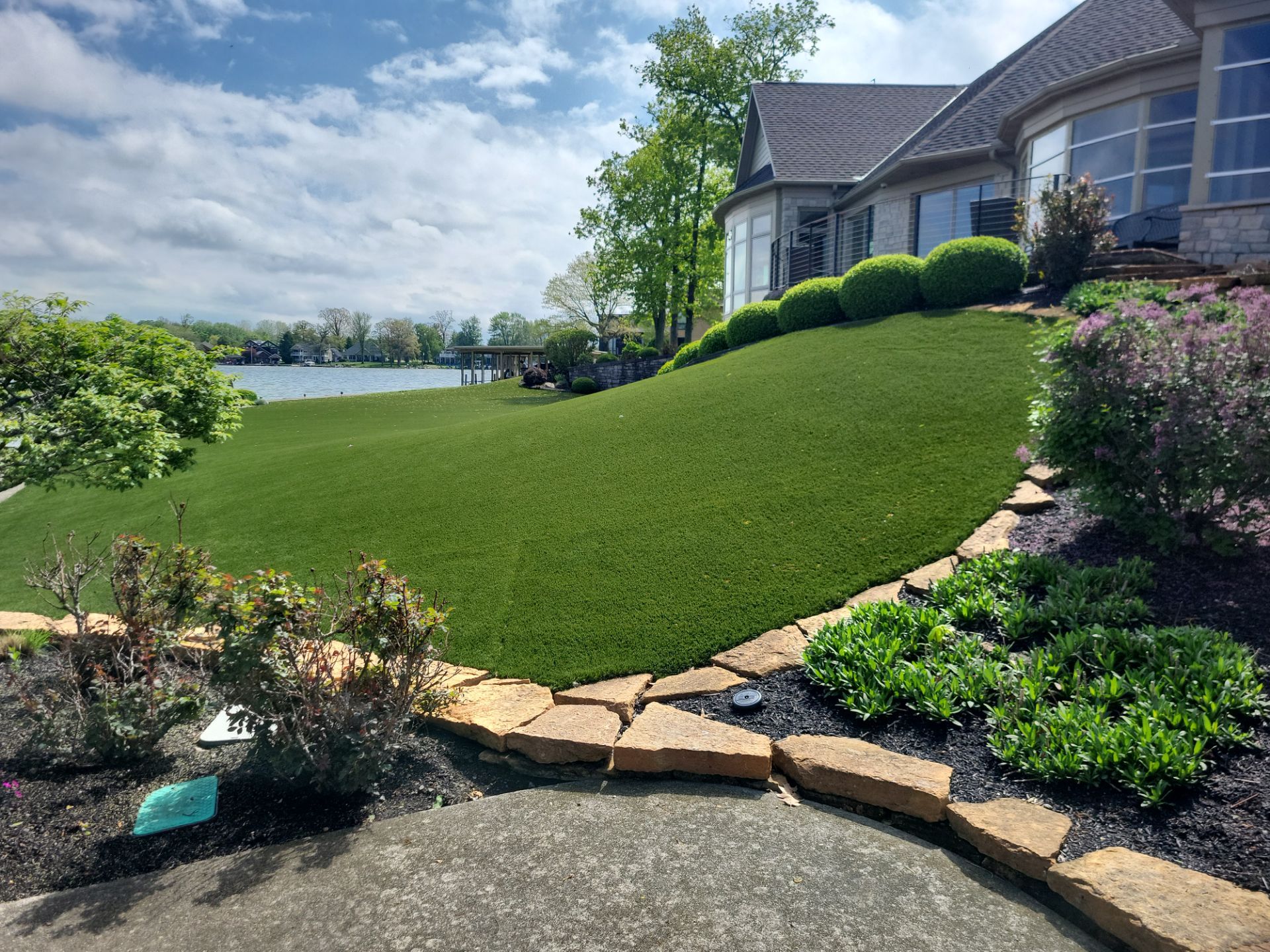 Full Lakeside Turfed Yard by Southwest Greens Midwest