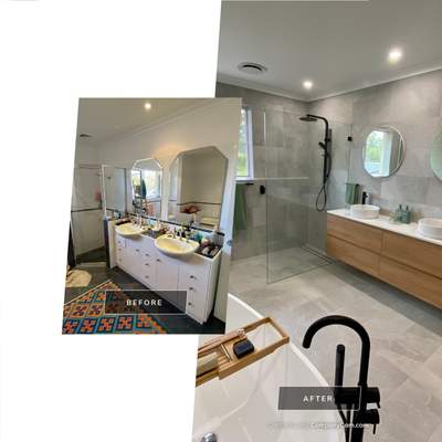 Bathroom Renovation using XROCK 36W White natural 300 x 600